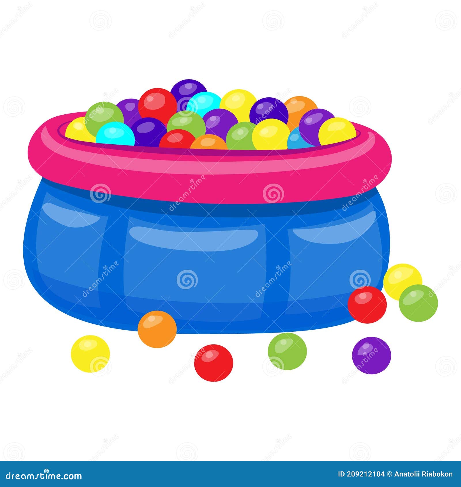 Kid Balls Pool Icon, Cartoon Style Stock Vector Illustration of happy