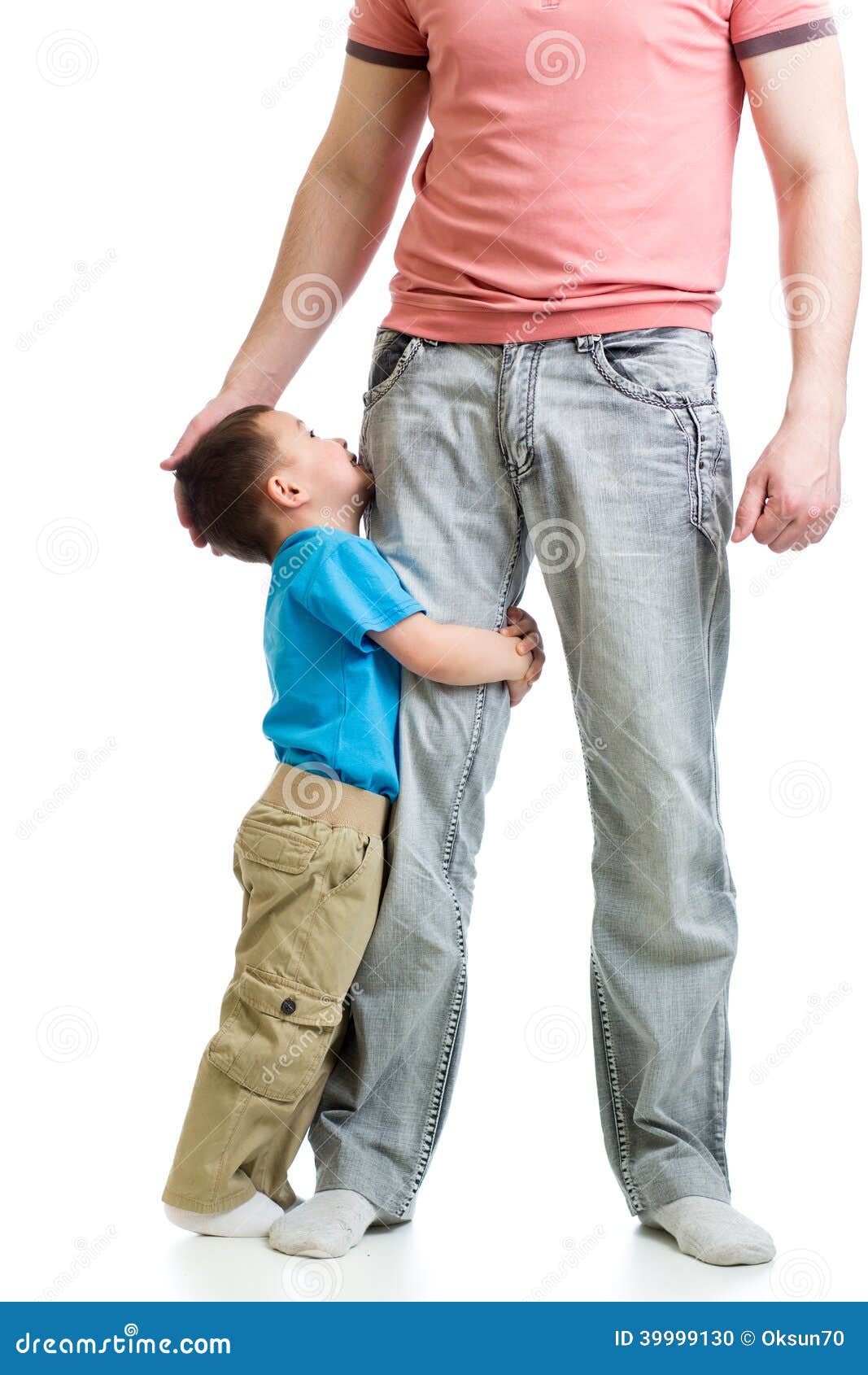 Kid boy hugging his father stock photo. Image of affection 39999130