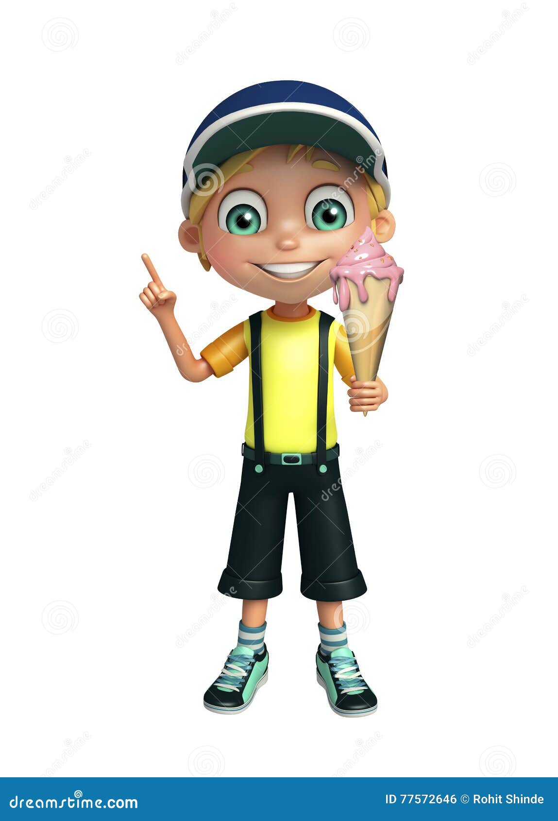 Kid boy with ice cream stock illustration. Illustration of isolated