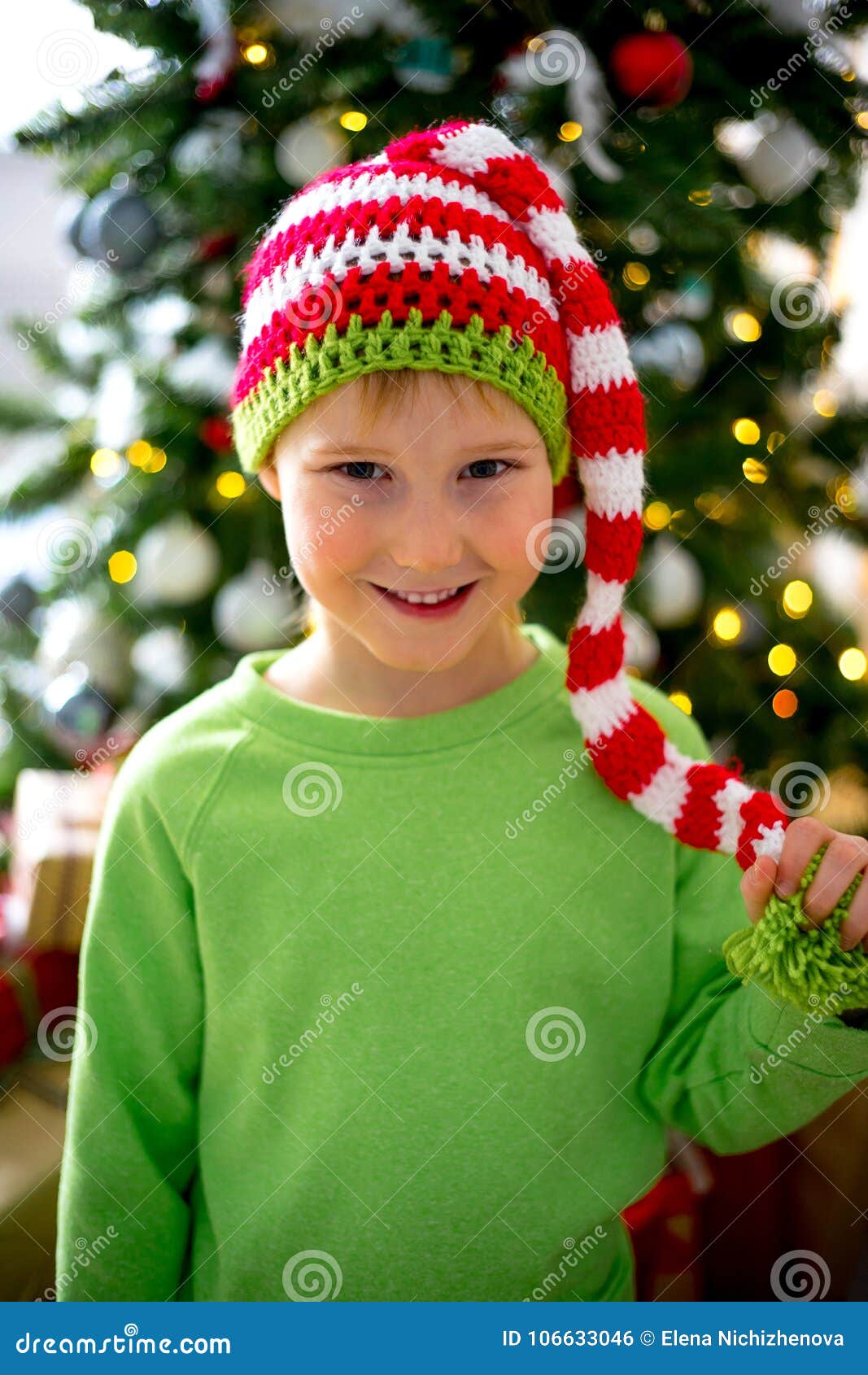 Kid celebrating christmas stock photo. Image of happiness 106633046