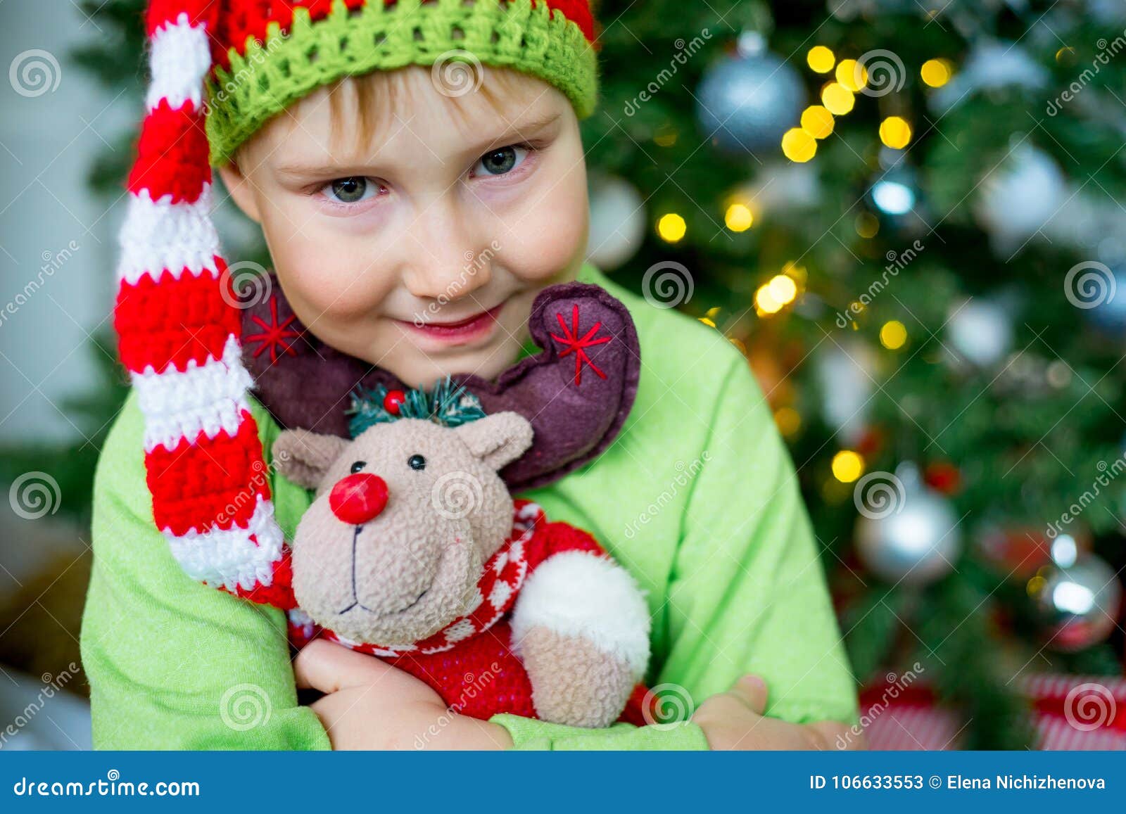 Kid celebrating christmas stock image. Image of happy 106633553