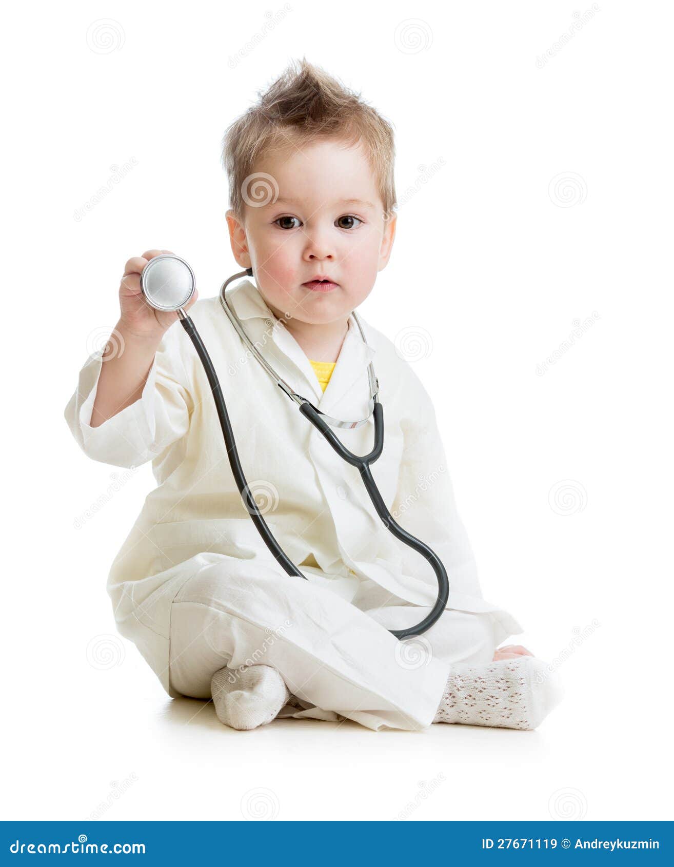 Kid Or Child Playing Doctor With Stethoscope Stock Image Image 27671119