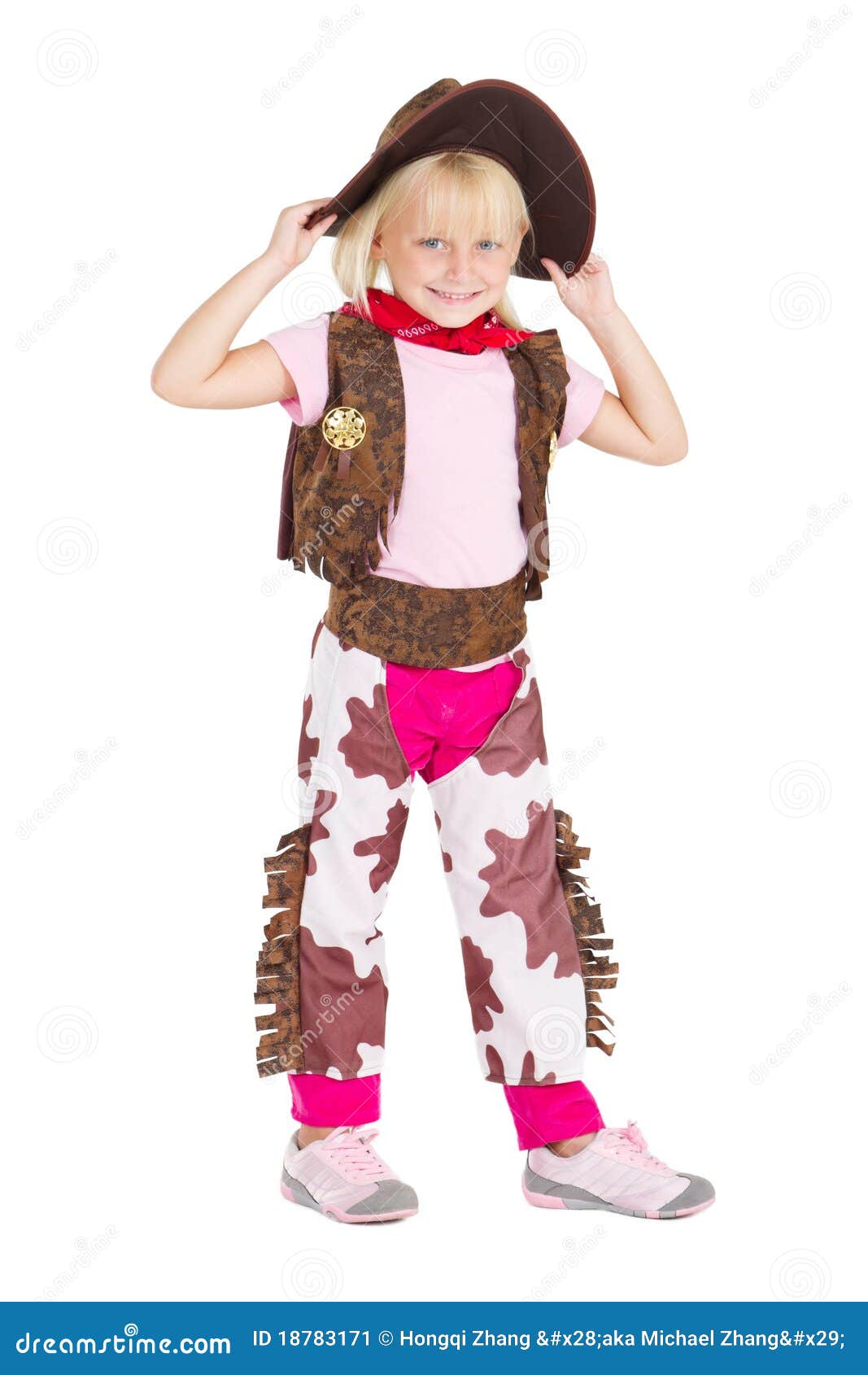 Kid cowgirl stock image. Image of funny 