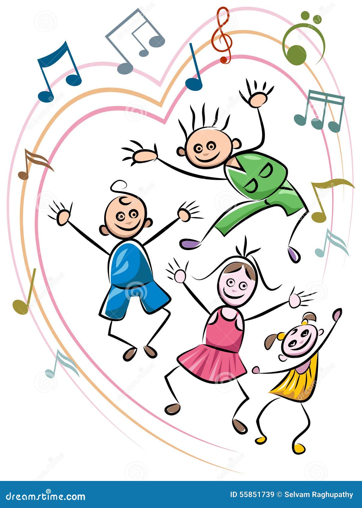 Kid dance stock vector. Illustration of infants, heart - 55851739