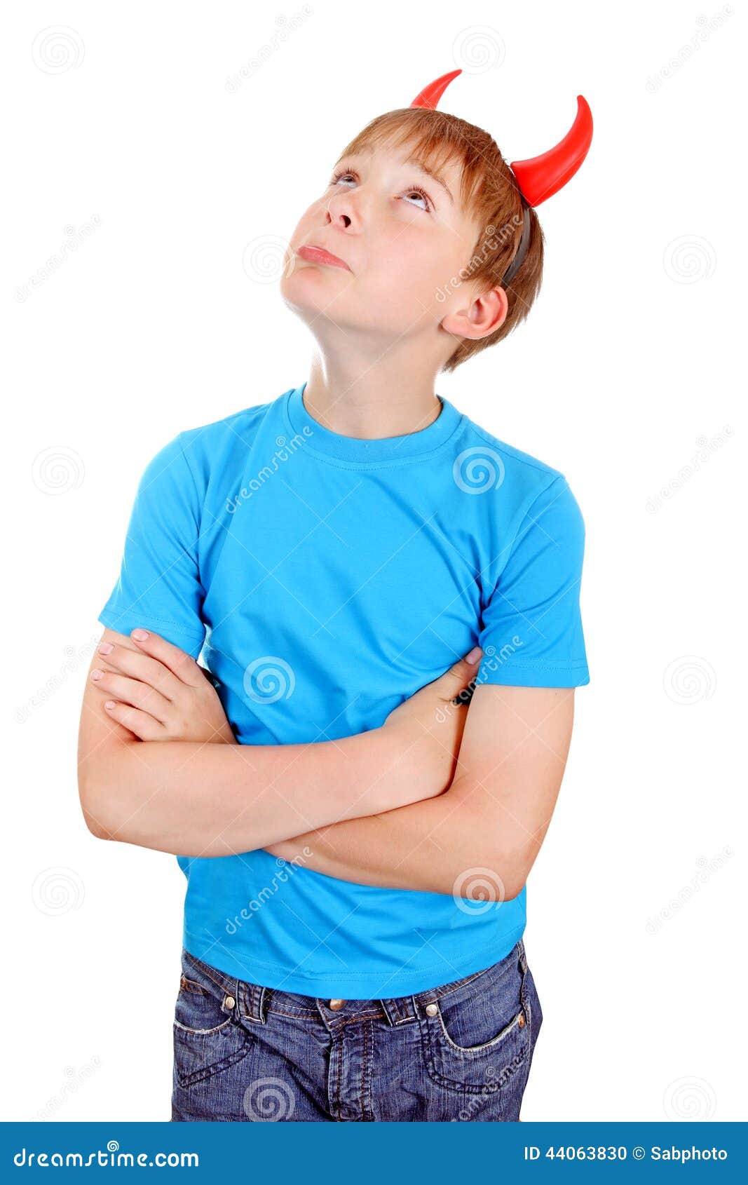 Kid with Devil Horns stock photo. Image of face, dilemma 44063830