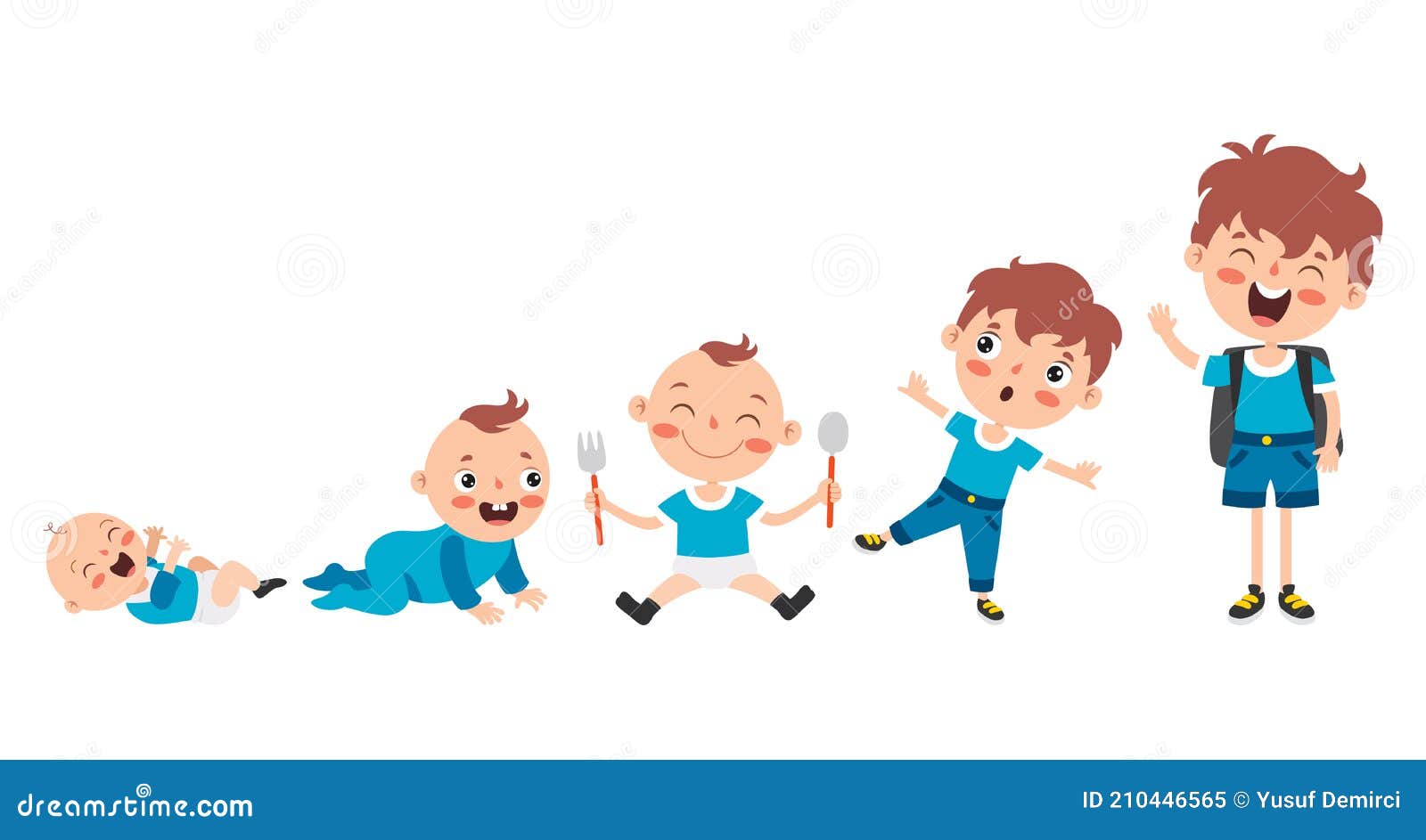 A Kid in Different Ages stock vector. Illustration of child 210446565