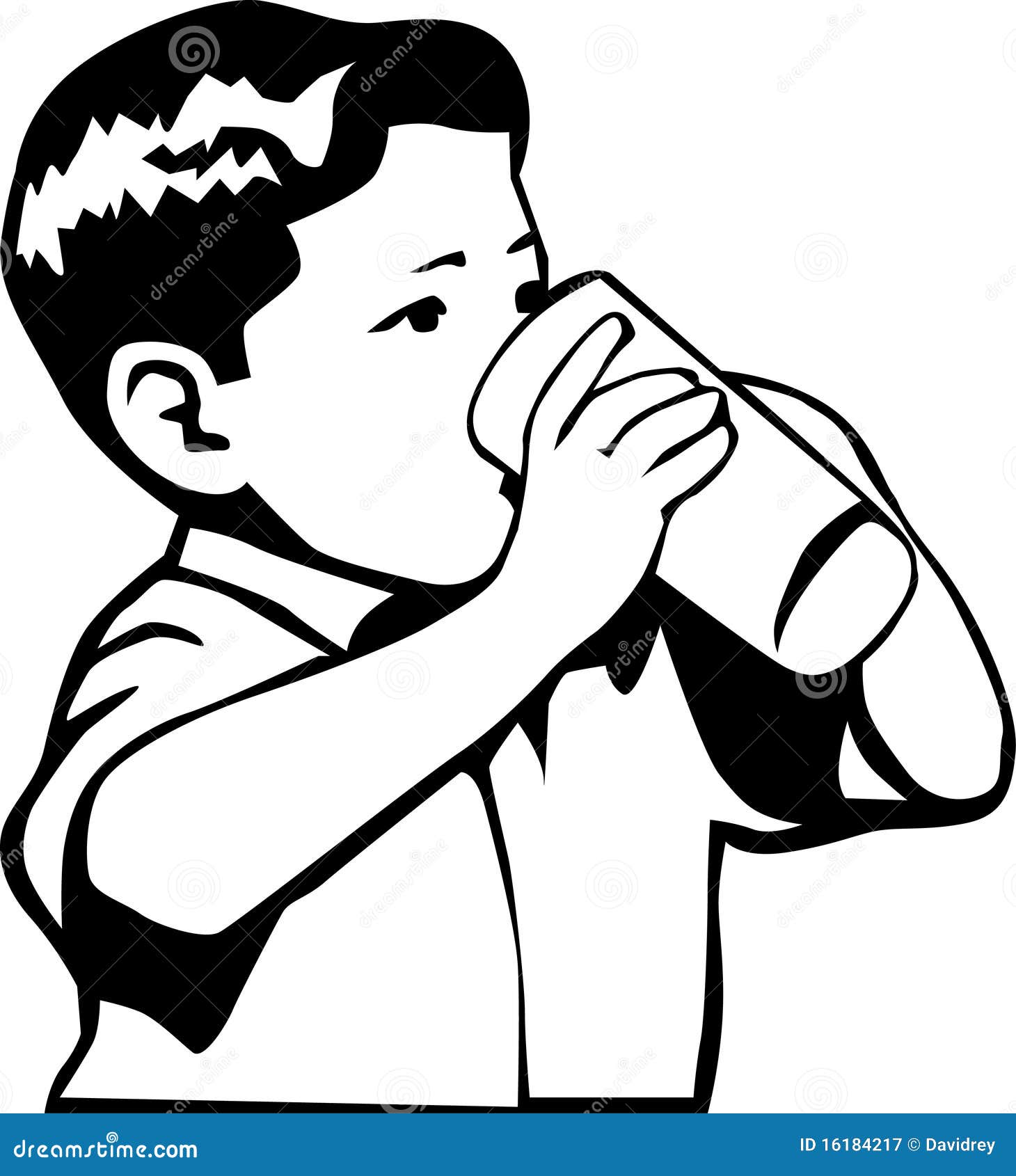 boy drinking water illustration