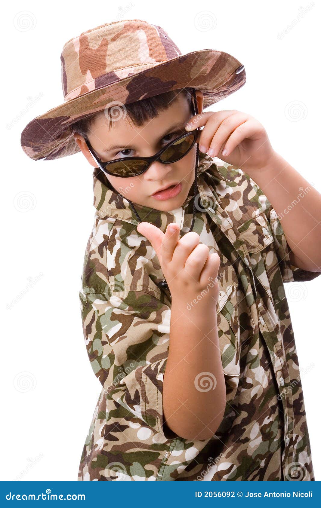 Kid with explorer disguise stock photo. Image of children 2056092