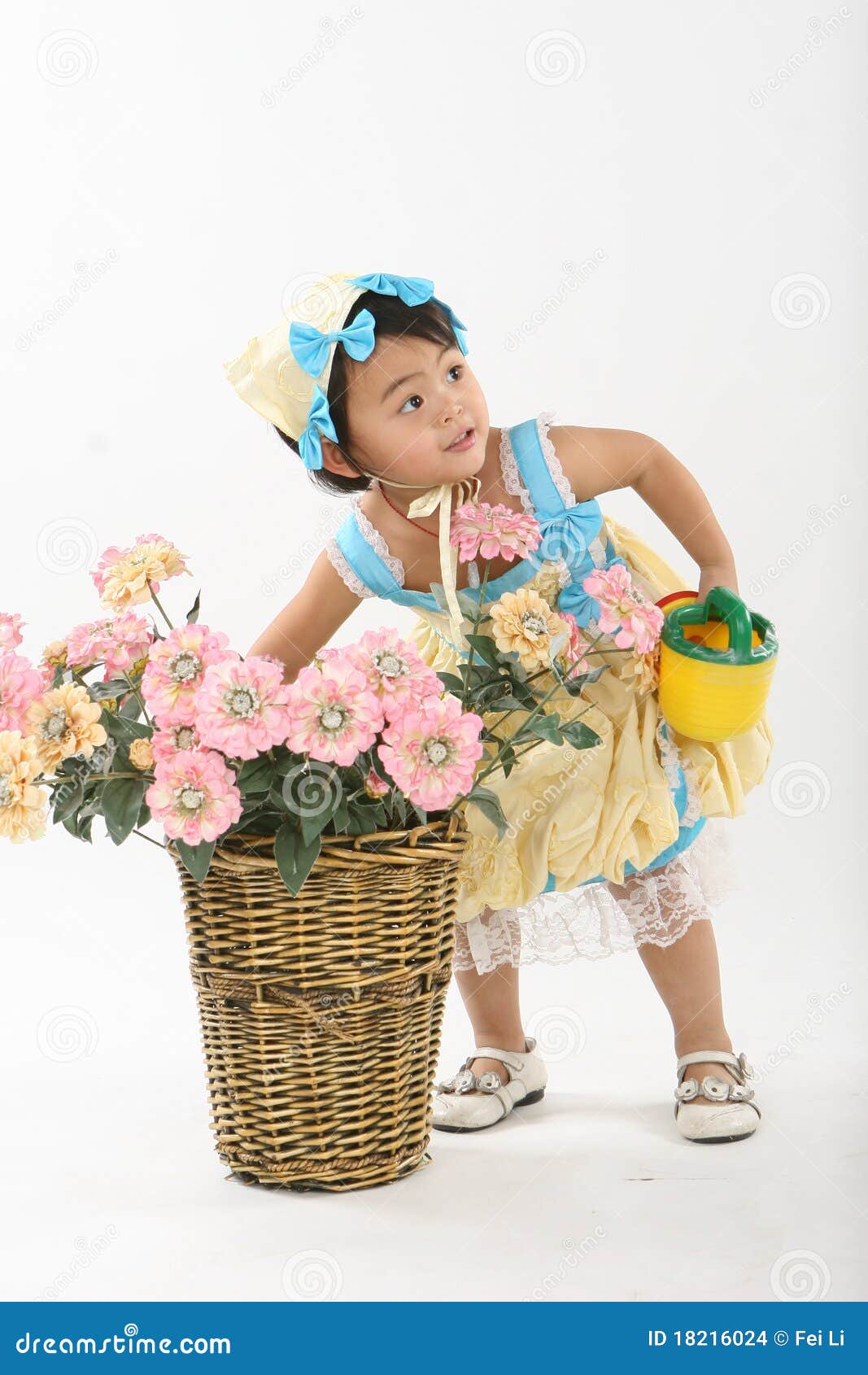 Kid and flowers stock photo. Image of costumes, folk 18216024