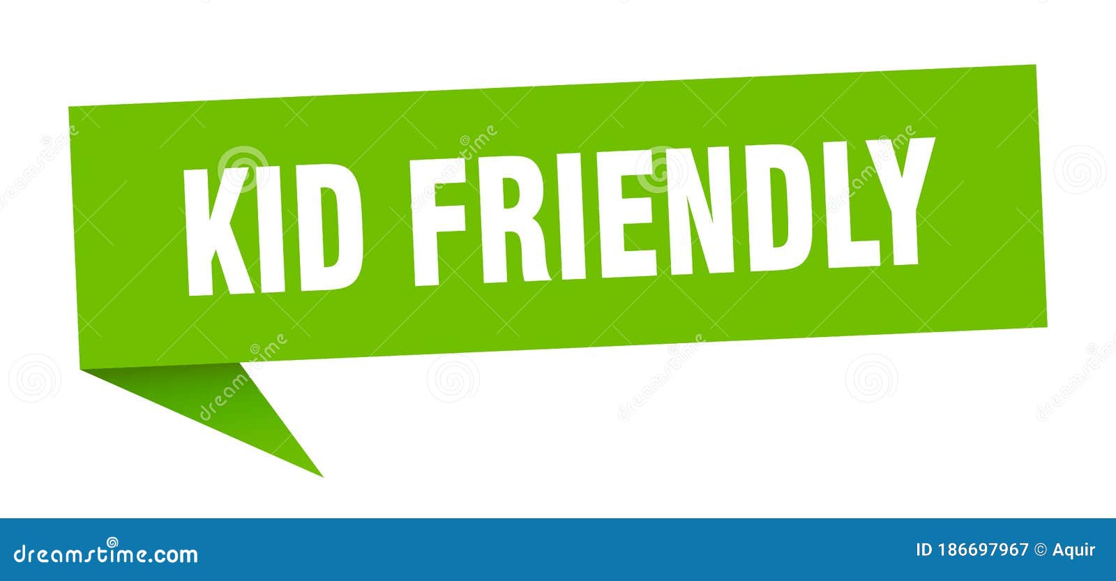 Kid Friendly Banner. Kid Friendly Speech Bubble Stock Vector