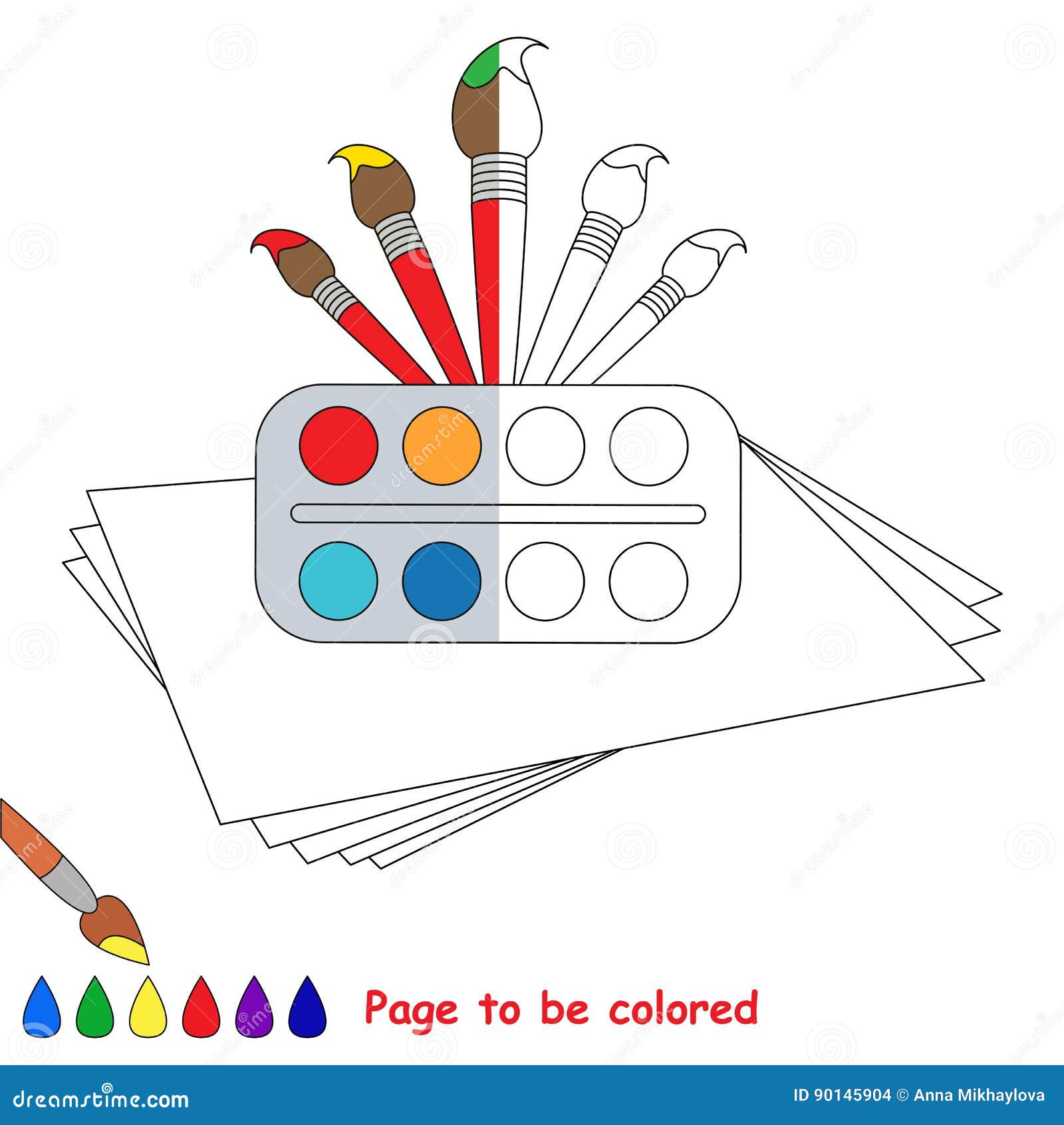 Kid Game To Be Colored by Example Half. Stock Vector - Illustration of