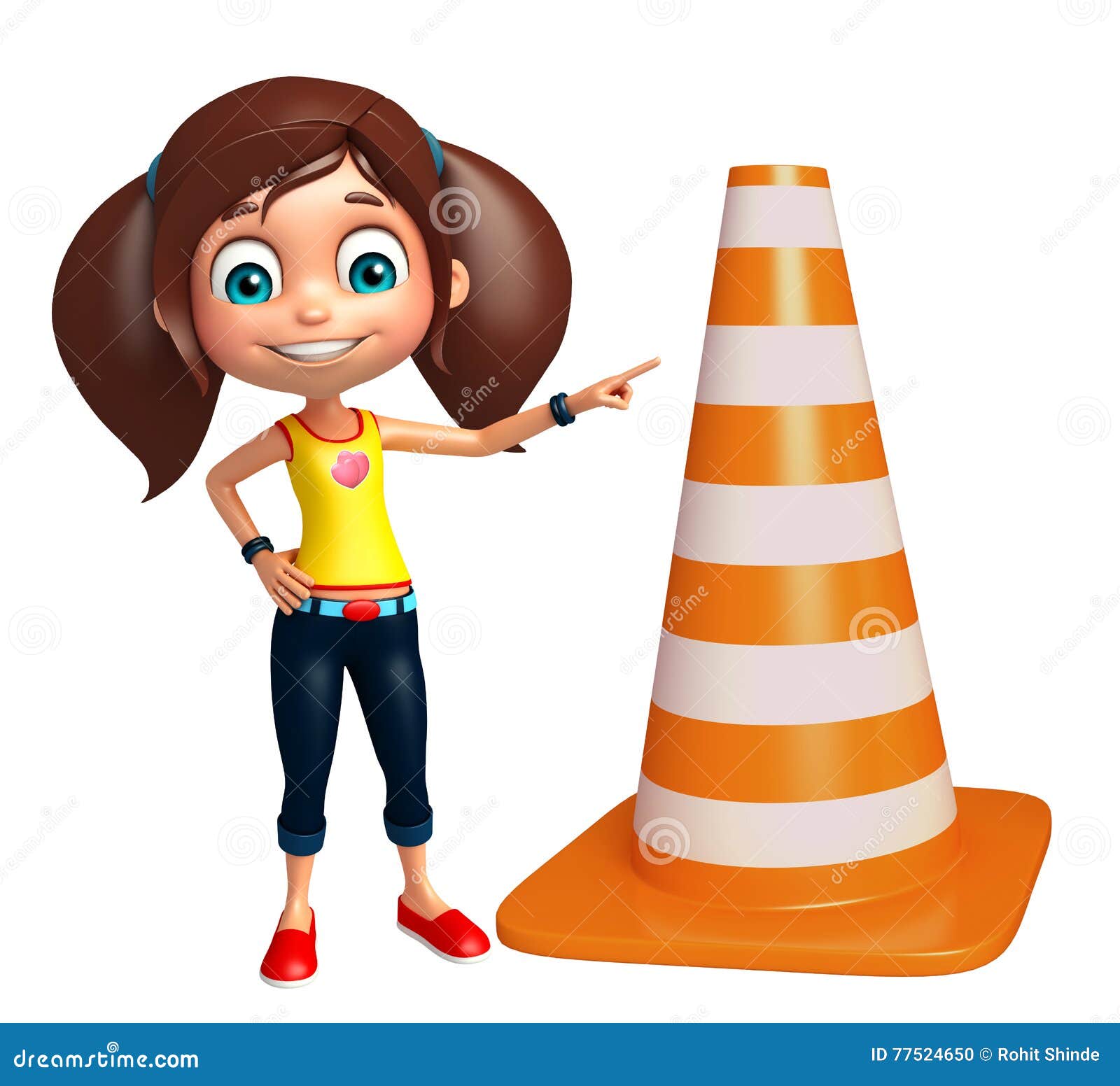 Kid Girl Construction Cone Stock Illustrations 10 Kid Girl