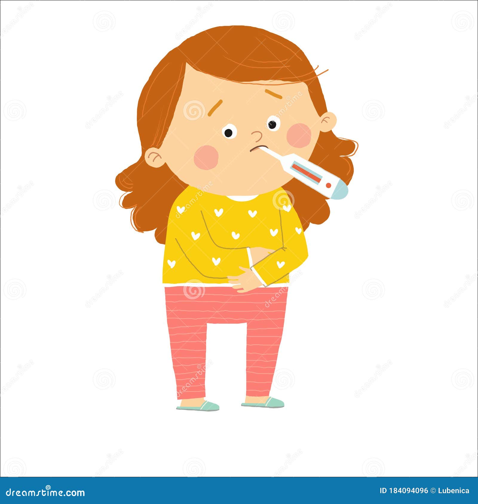 Kid Girl Having Fever. Cartoon Vector Hand Drawn Eps 10 Illustration Isolated on White Background in a Flat Style. Stock Vector - Illustration of medical, isolated: 184094096 Kid Girl Having Fever. Cartoon Vector Hand Drawn Eps 10 Illustration Isolated on White Background in a Flat Style. Stock Vector - Illustration of medical, isolated: 184094096
