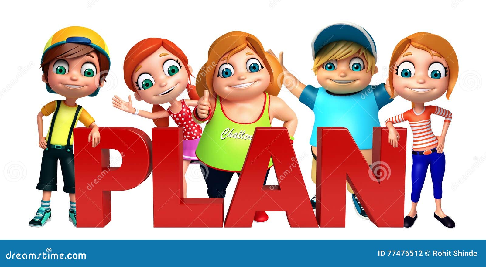 Kid Girl and Kid Boy with Plan Sign Stock Illustration Illustration