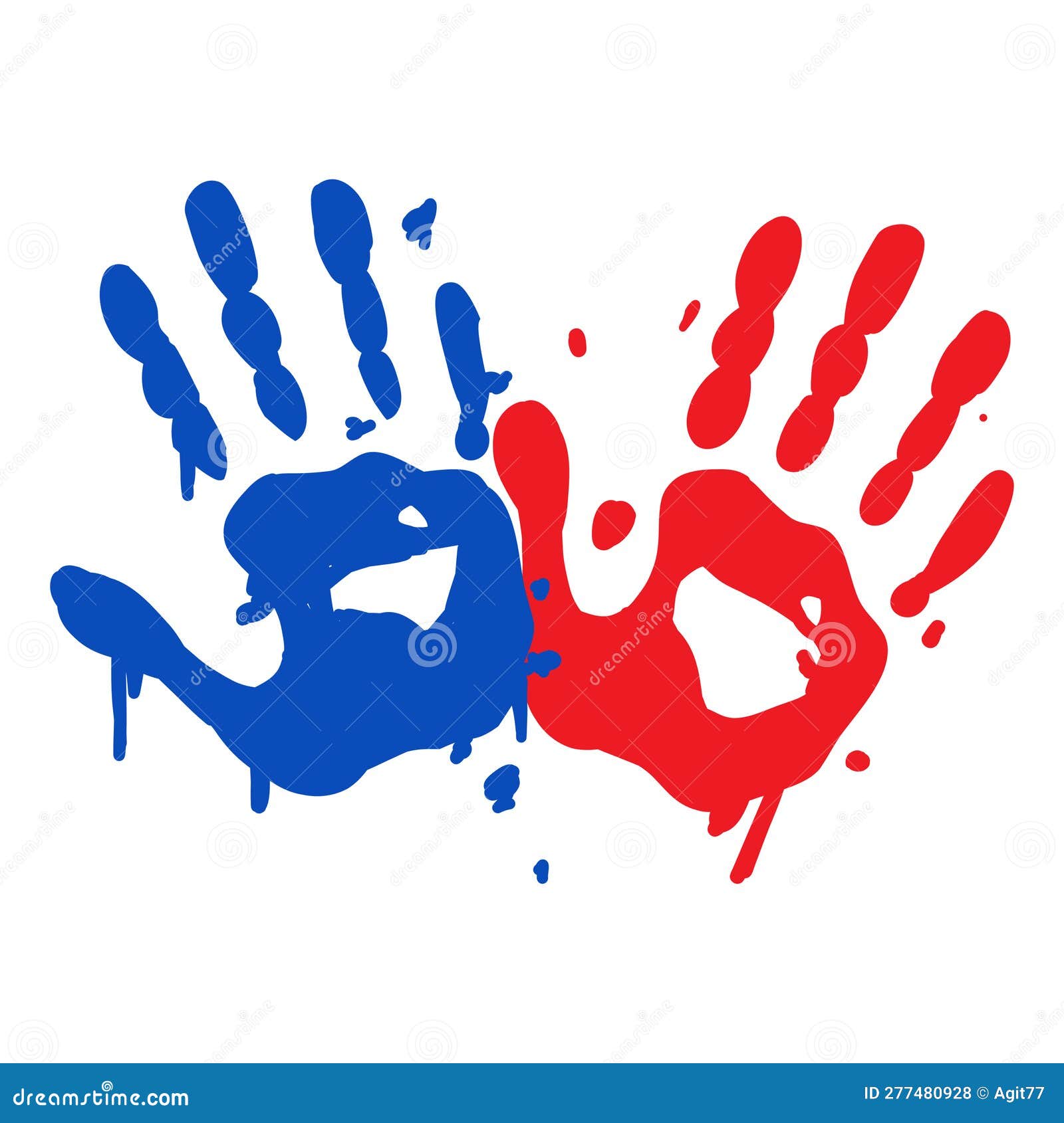 Kid Hand Prints Children Hands Paint Playful Vector Art Stock Vector