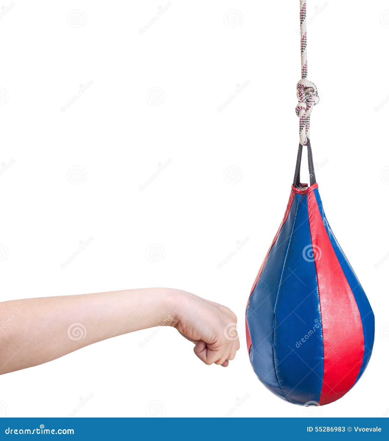 Kid Hand Punches Punching Bag Isolated Stock Image Image of fist