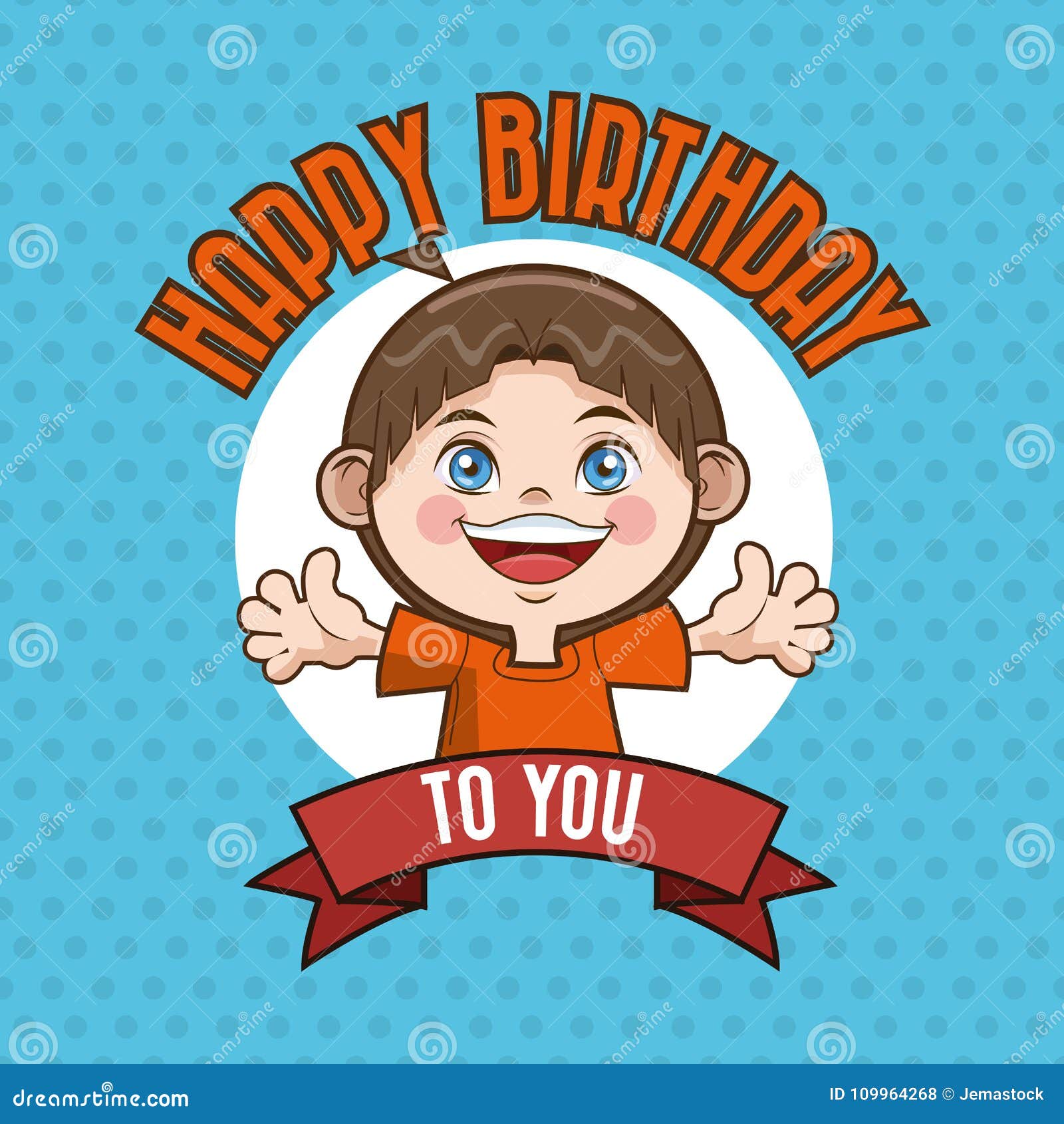 Kid Happy Birthday Card Cartoon Stock Vector - Illustration of ...