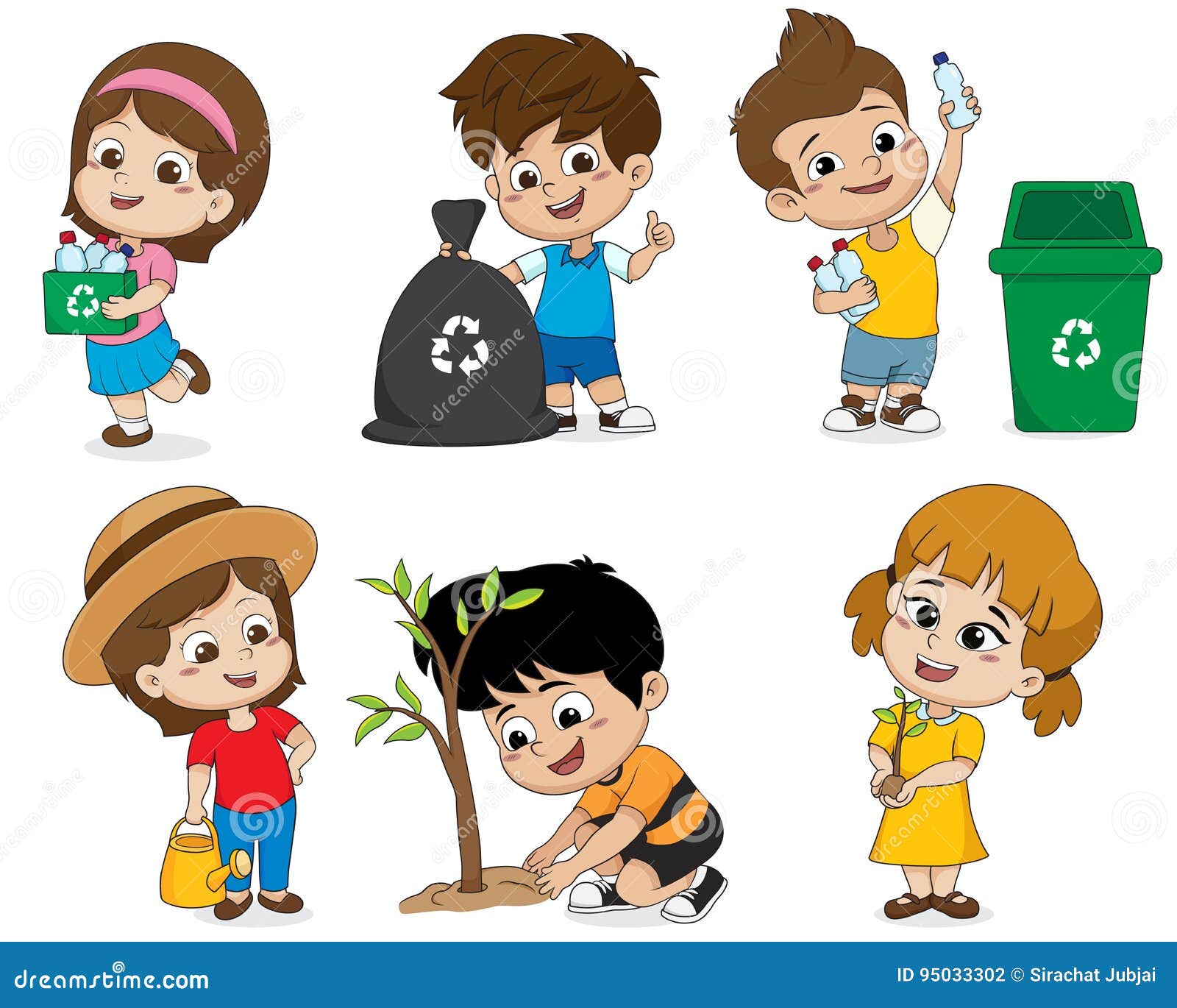 Kid Help Save the World by Collecting Plastic Bottles Recycled, Stock ...