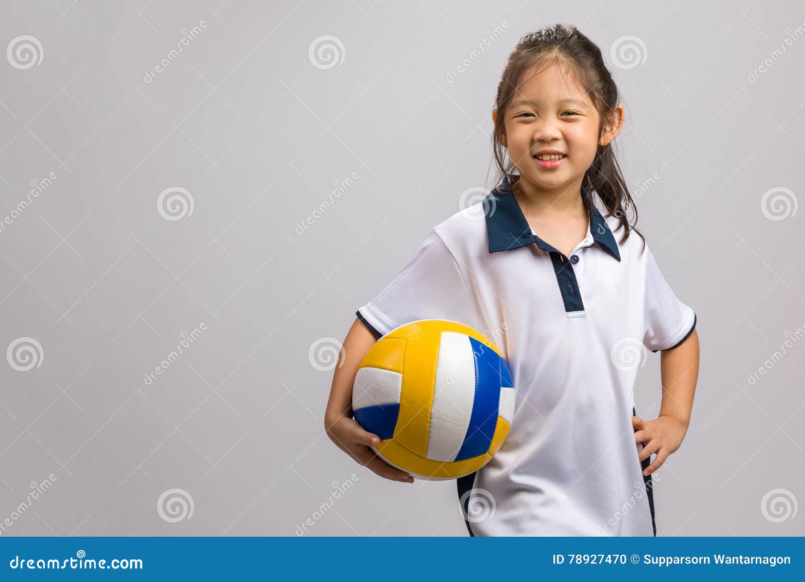 Kid Holding Volleyball, Isolated on White Stock Photo Image of player