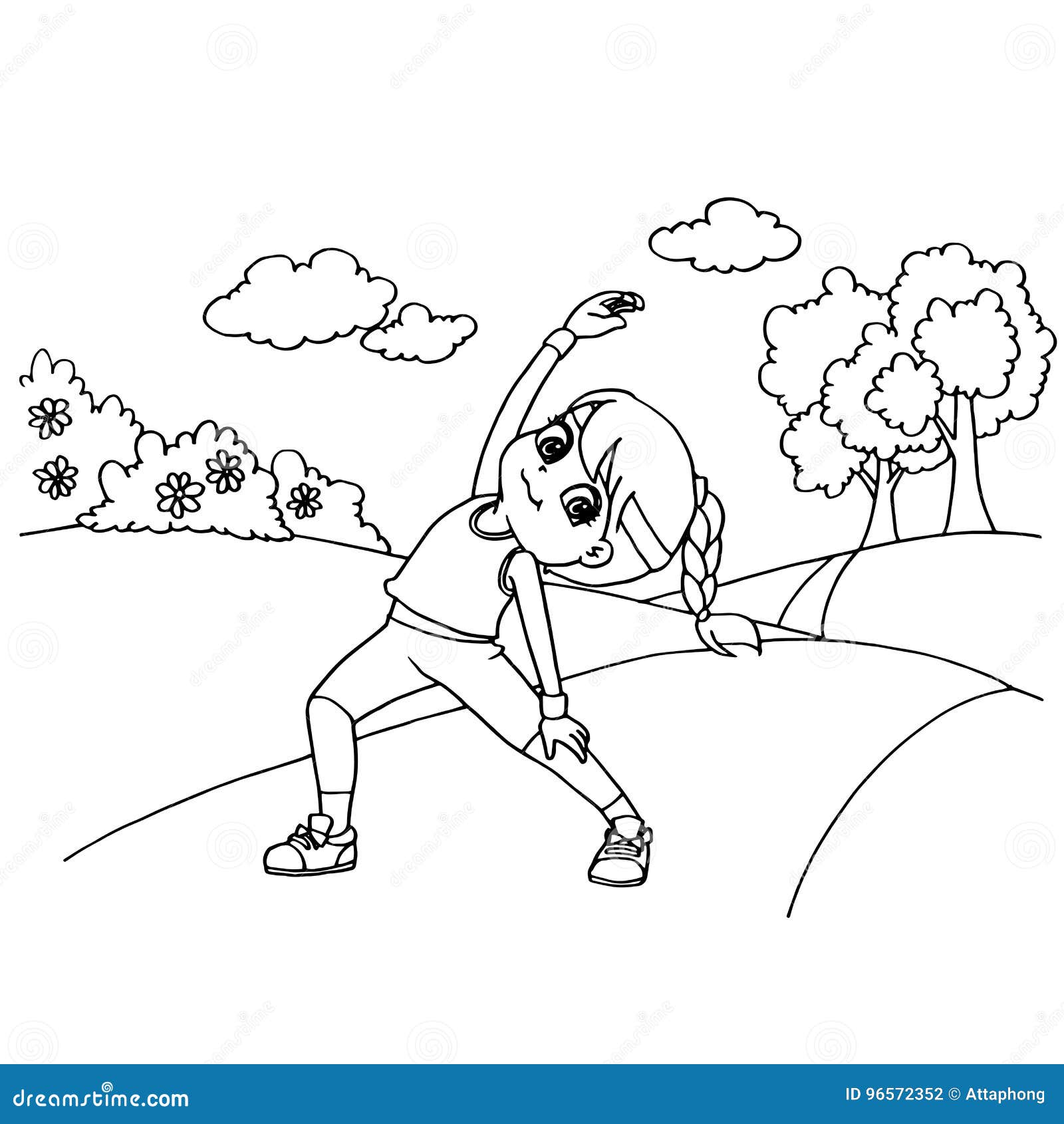 kid jumping rope cartoon coloring page 