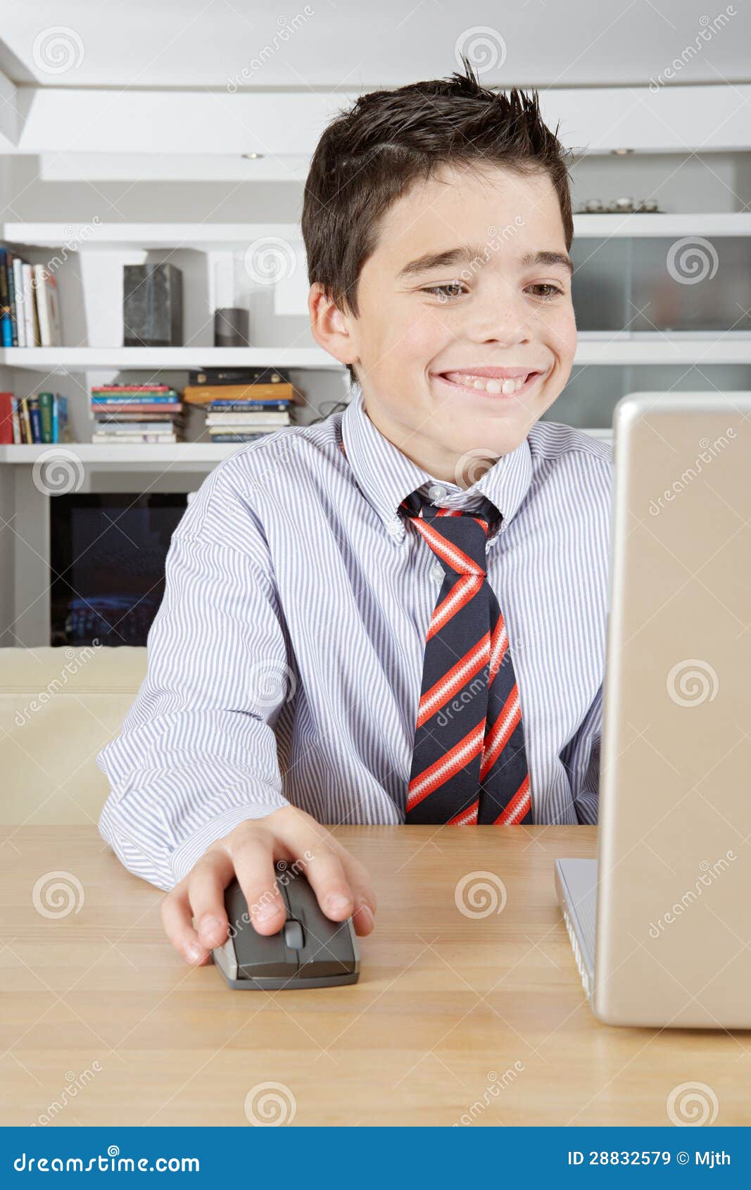 Kid on laptop at home stock image. Image of laptop, indoors 28832579
