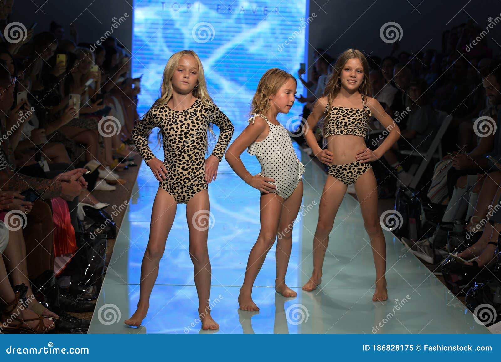 Kid Models Walk the Runway during the Tori Praver Swimwear 2020 Runway Editorial Image - Image of girl: