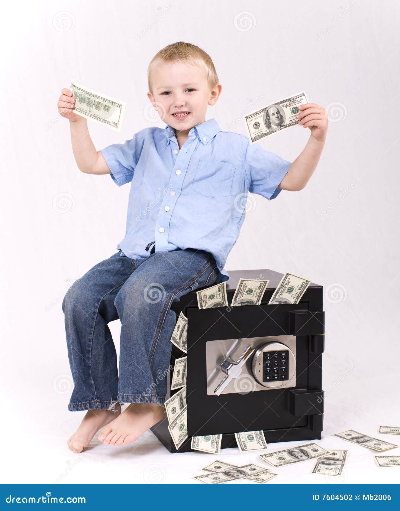 Kid with money stock photo. Image of banking, bill, bonus 7604502