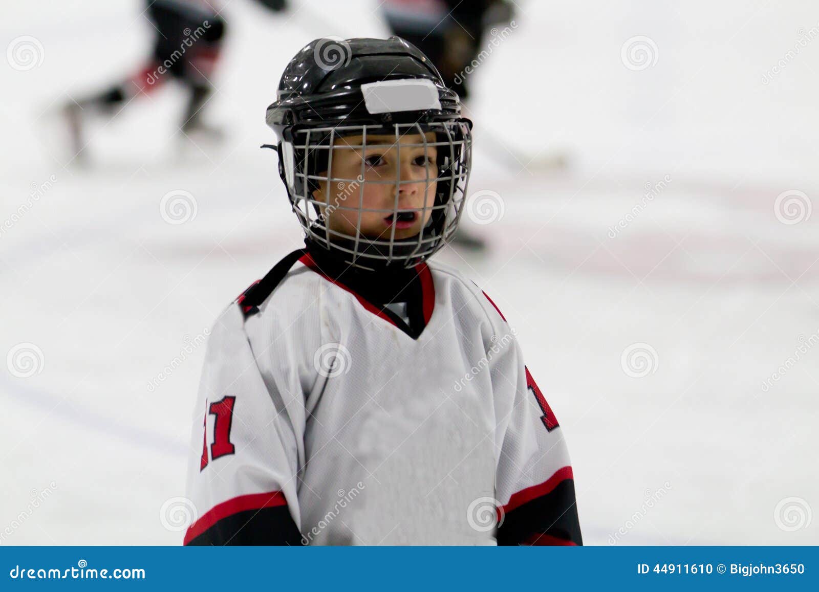 Kid playing ice hockey stock photo. Image of child, cold 44911610