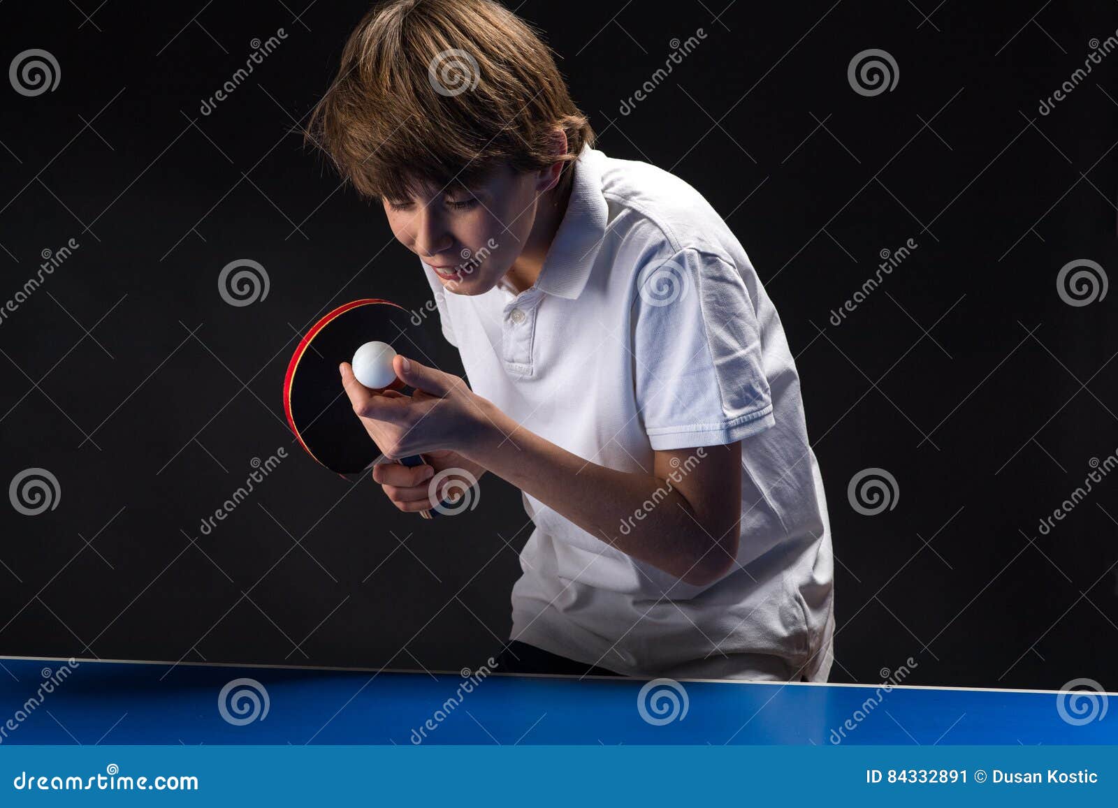 Kid playing table tennis stock image. Image of child 84332891