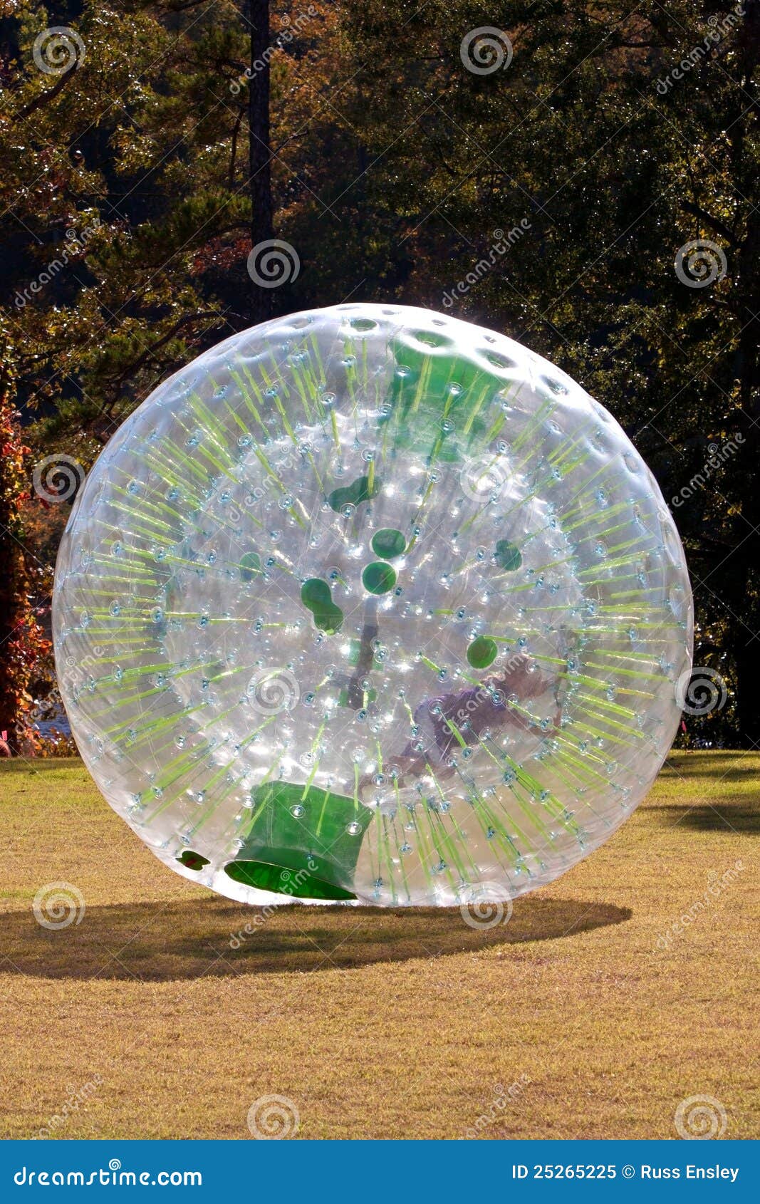 Kid Plays Inside Zorb Ball stock image. Image of ball 25265225
