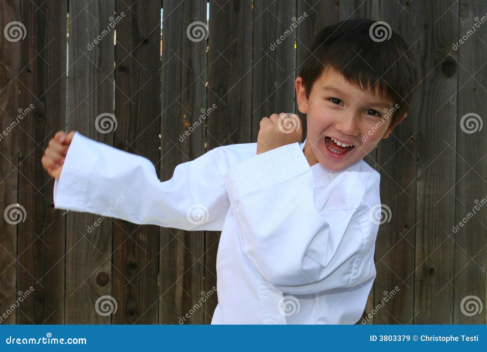 kid practicing karate