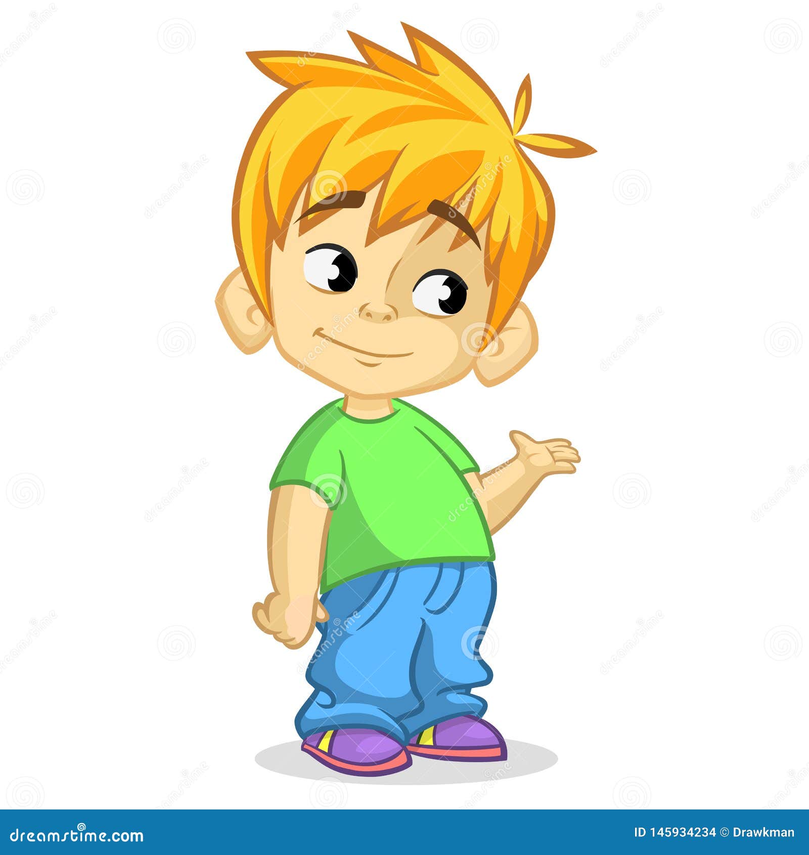 Pretty Little Boy Cartoon Illustration Stock Vector - Illustration of  colorful, cartoon: 145934234