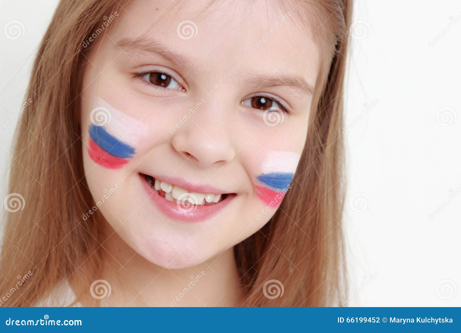 Kid and Russian flag stock photo. Image of portrait, girl - 66199452