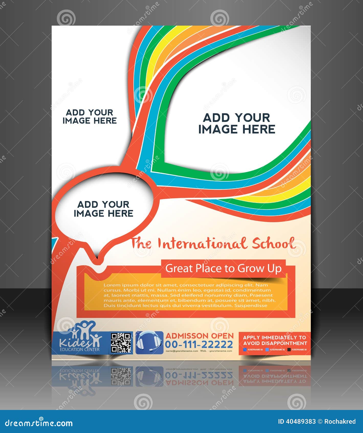 kid s school flyer design poster template 40489383