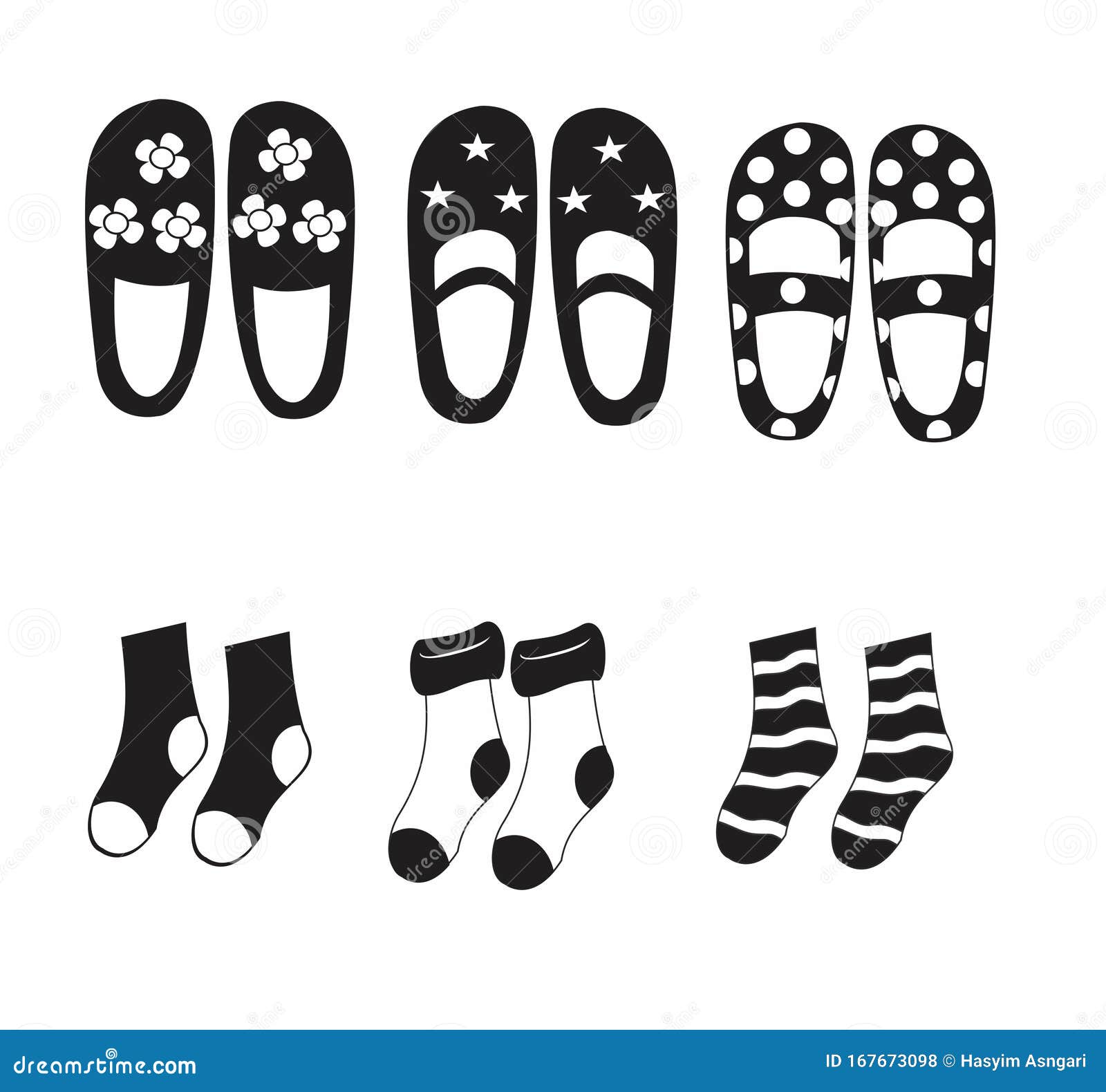 Kid Shoe And Socks Silhouette Icon Vector Stock Vector - Illustration ...