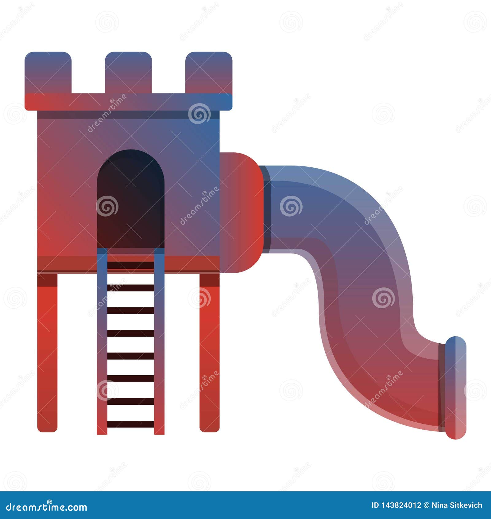 Kid Slide Tunnel Icon, Cartoon Style Stock Vector Illustration of