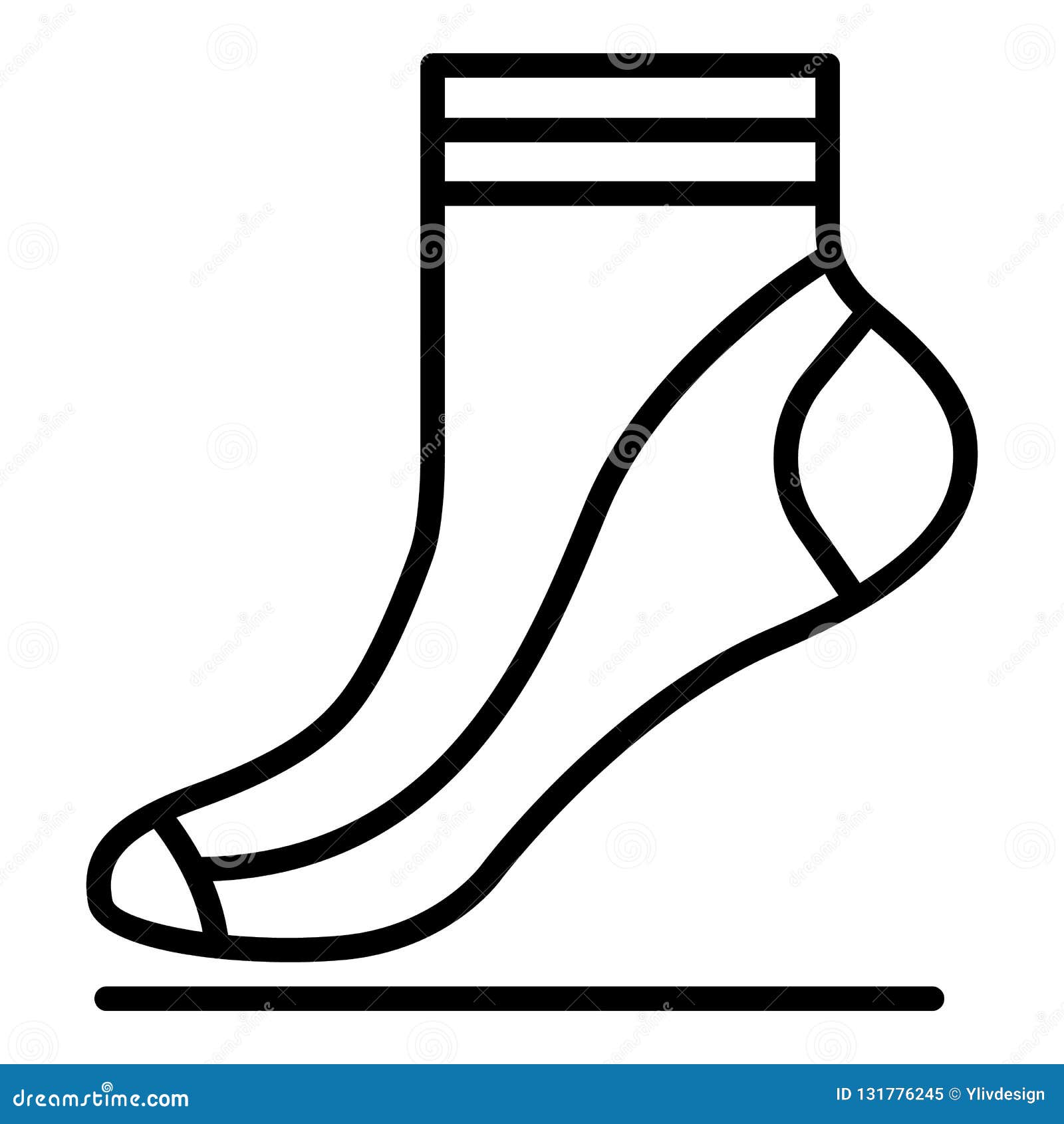 Kid Sock Icon, Outline Style Stock Vector - Illustration of cotton ...