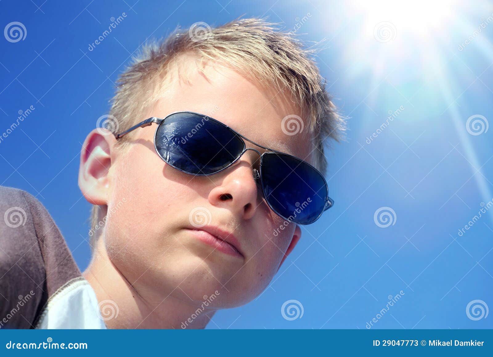 Kid in sunglasses stock image. Image of blond, danger 29047773