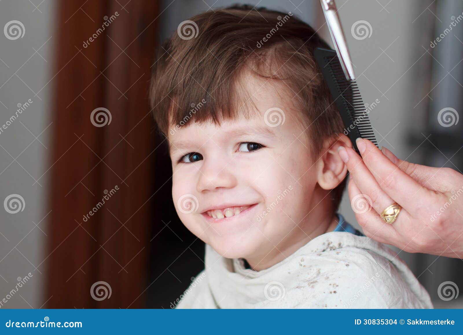 Kid With Teeth Smile Haircut Stock Images - Image: 30835304