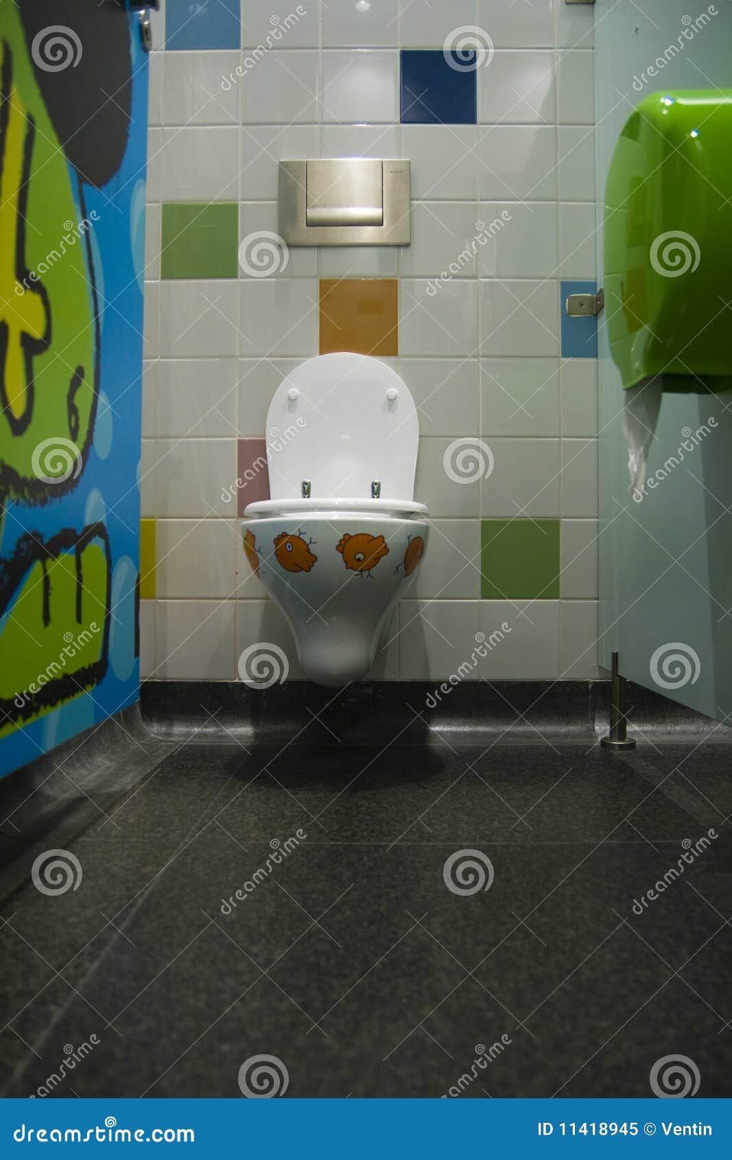 Kid urinal stock image. Image of restroom, hygiene, green 11418945