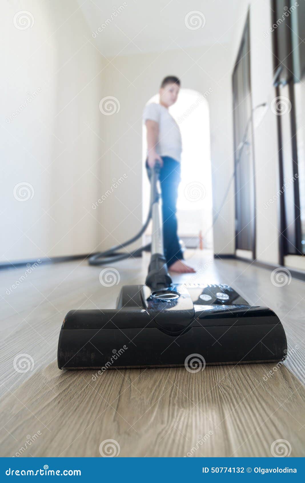 Kid Using Vacuum Cleaner in House Stock Photo Image of modern, dust