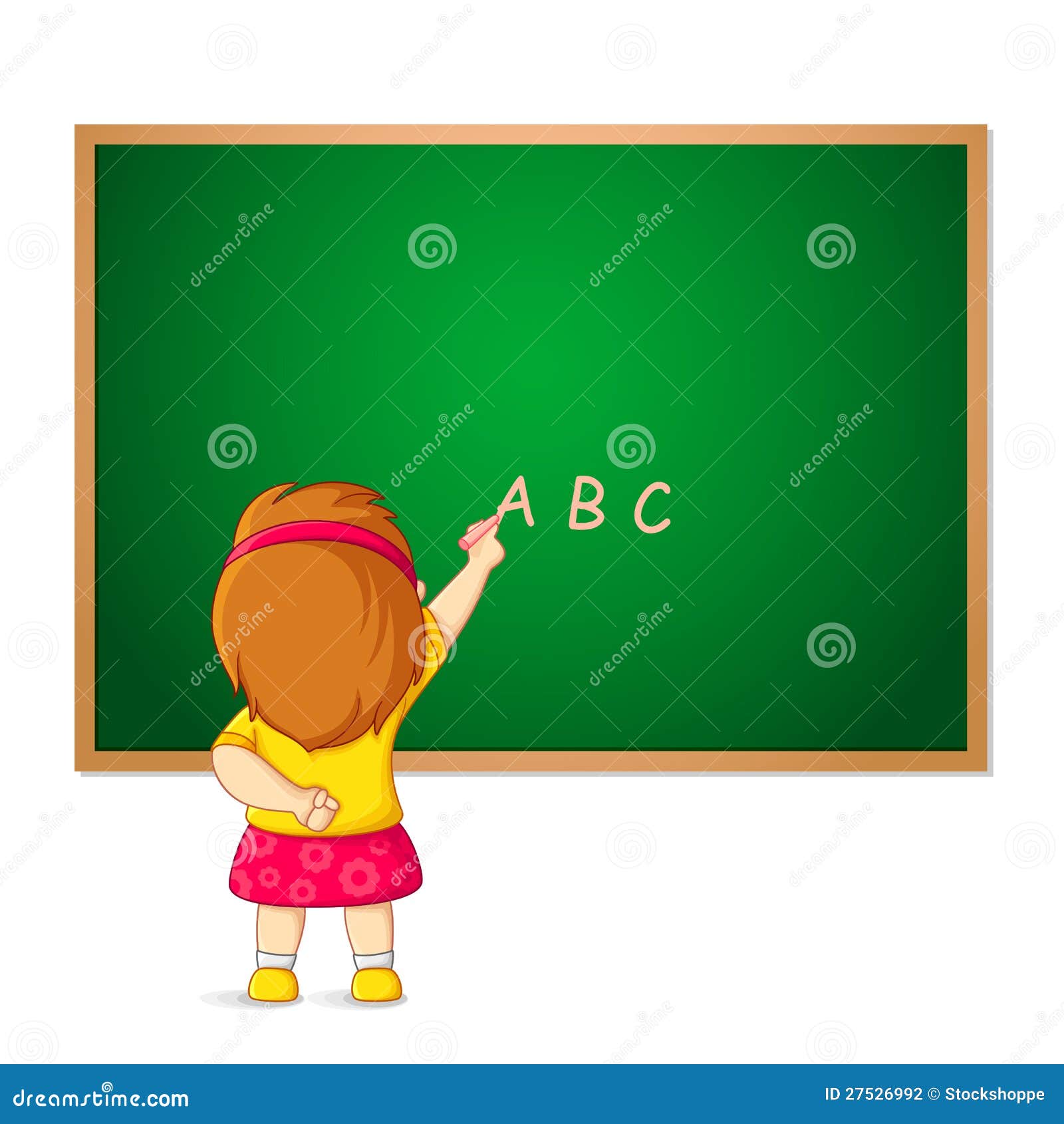 kid writing on blackboard