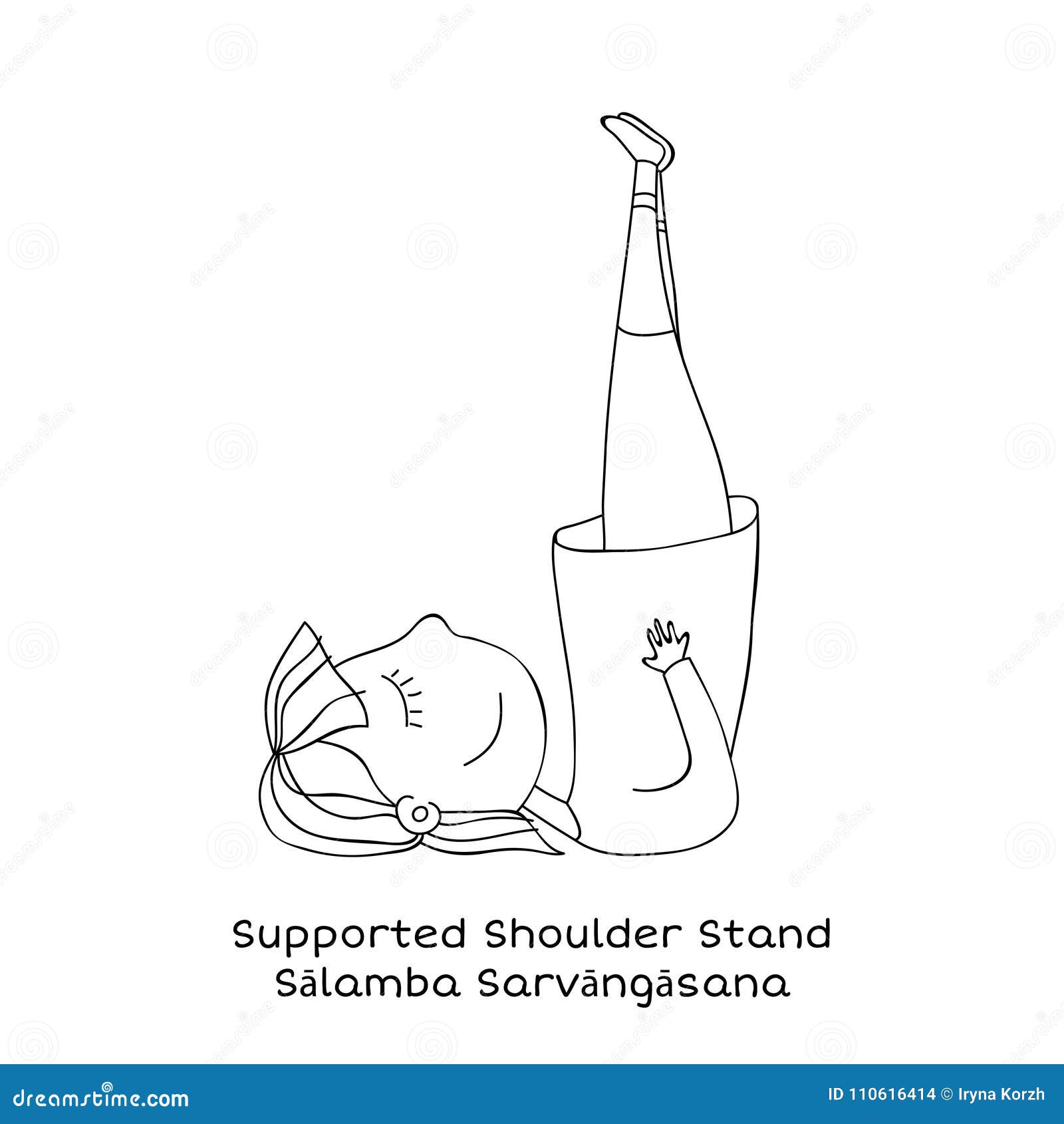 Kid Yoga Pose. Supported Shoulder Stand Stock Vector