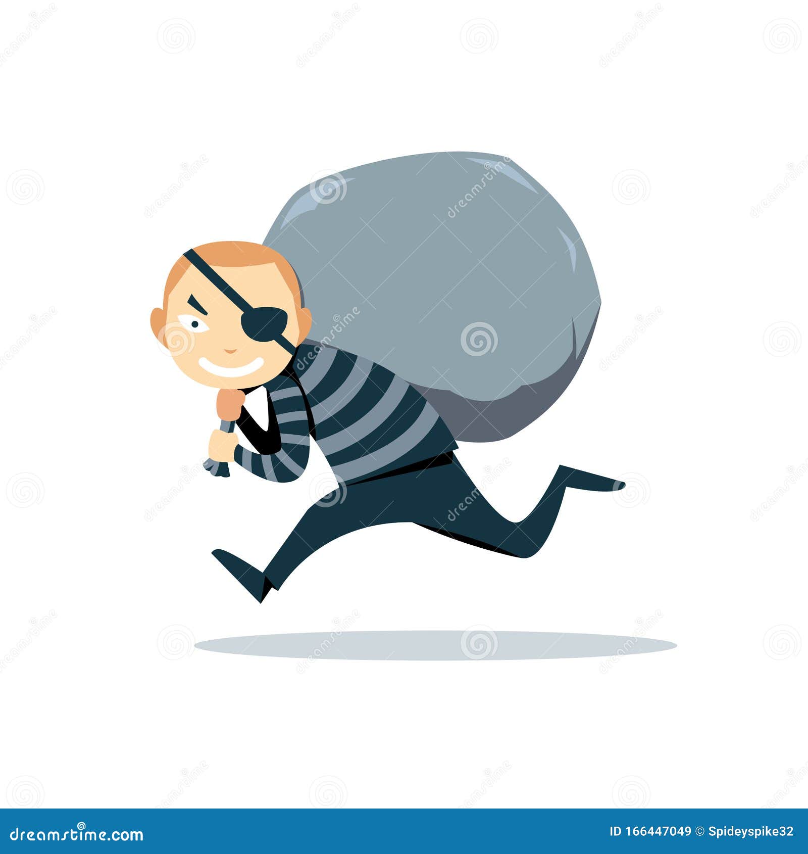 The Kidnapper with the Eye Patch. Isolated Vector Illustration Stock