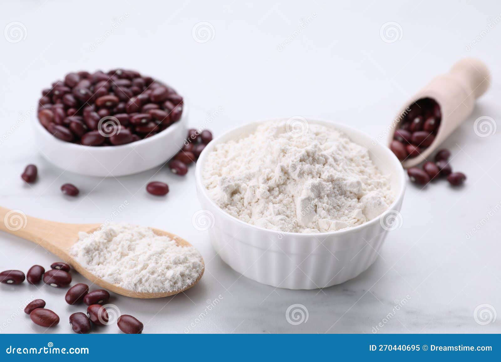 Kidney Bean Flour and Seeds on White Marble Table Stock Image Image of bean, mexican 270440695