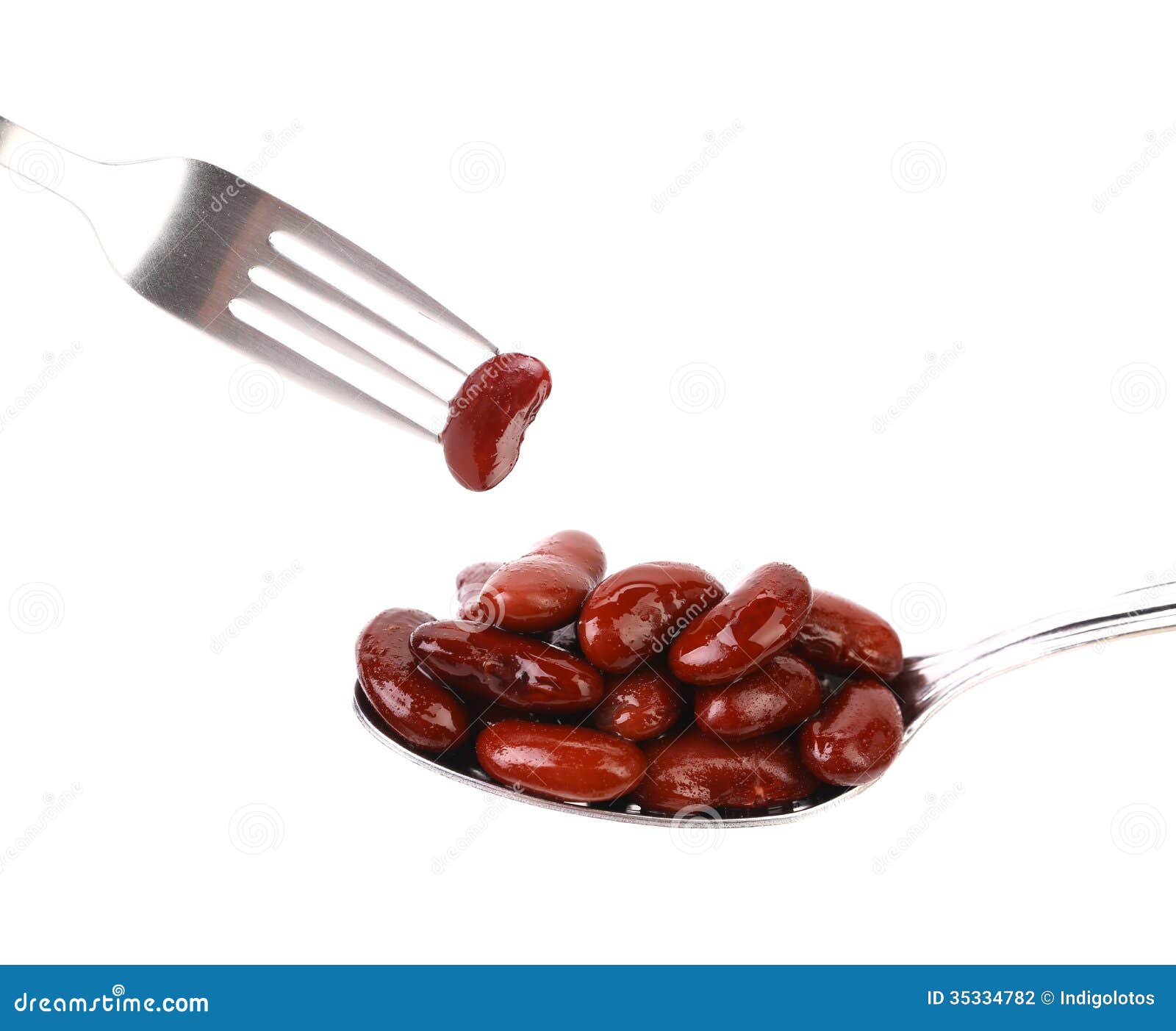 Kidney Bean On A Spoon And Fork Stock Photo Image of food, isolated