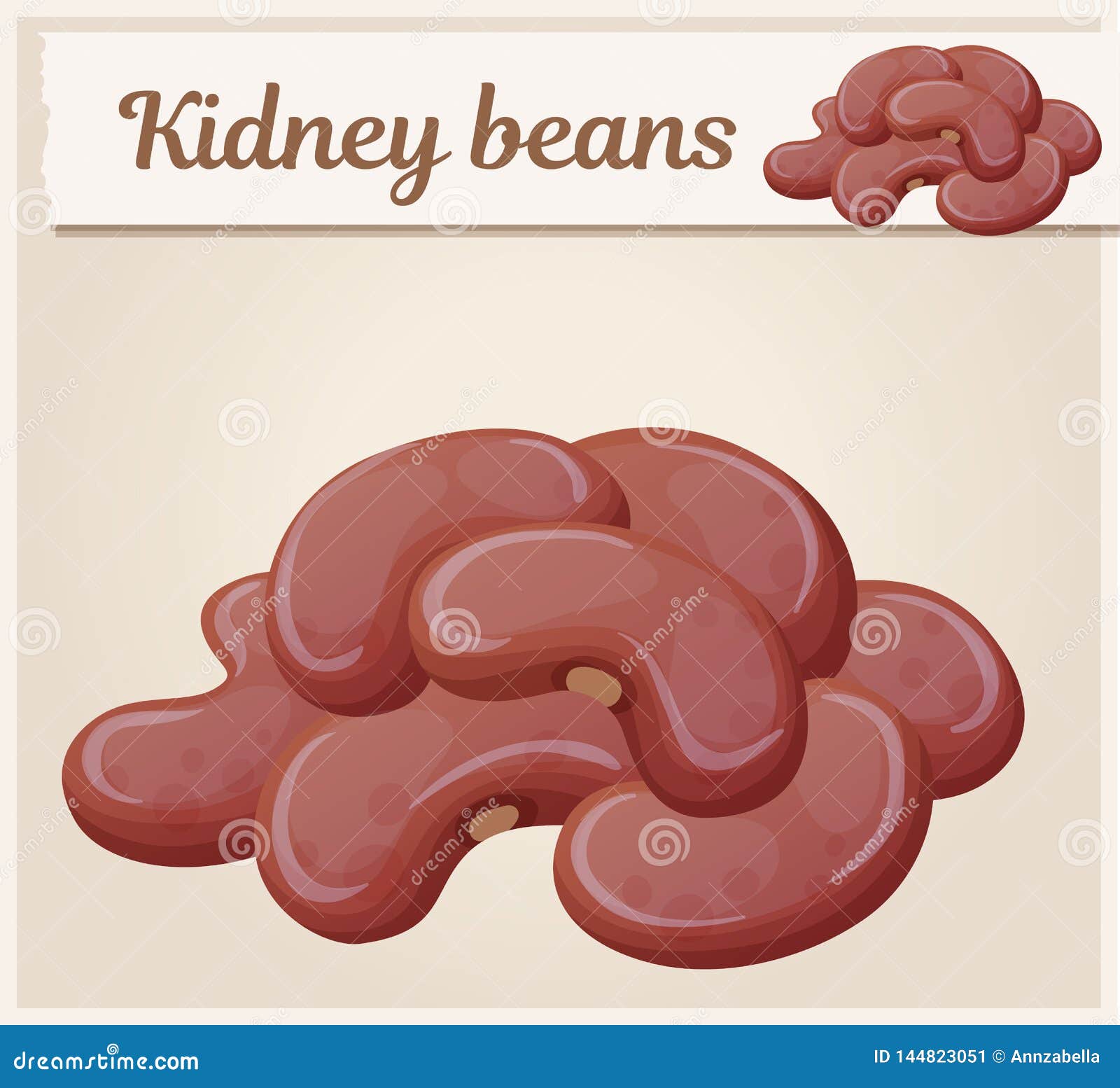 Kidney Beans Icon. Cartoon Vector Illustration Stock Vector