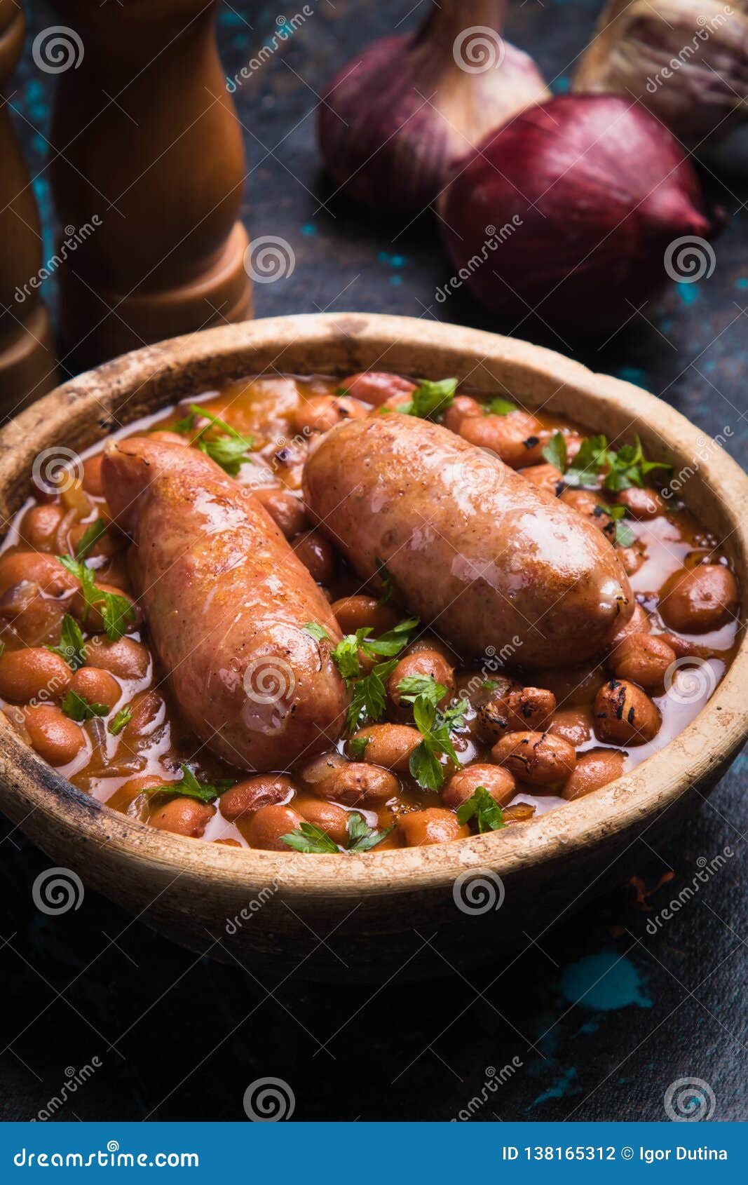 Kidney Beans with Pork Sausage Stock Photo Image of meal, prepared