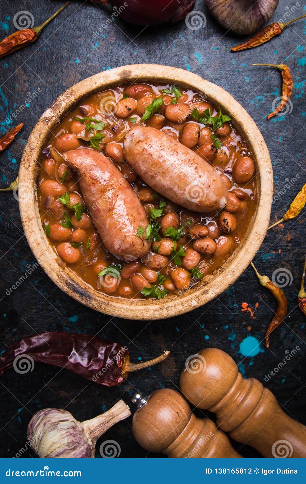 Kidney Beans with Pork Sausage Stock Photo Image of staple, prepared