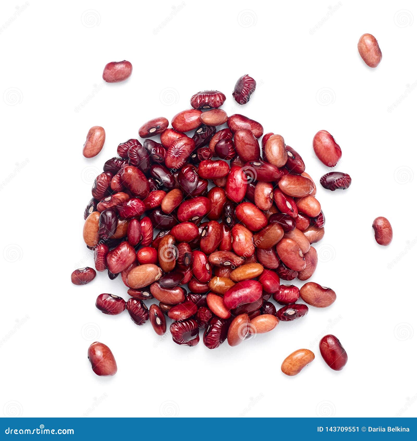 Kidney Beans Shaped in the Form of a Circle. Overhead Close Up View
